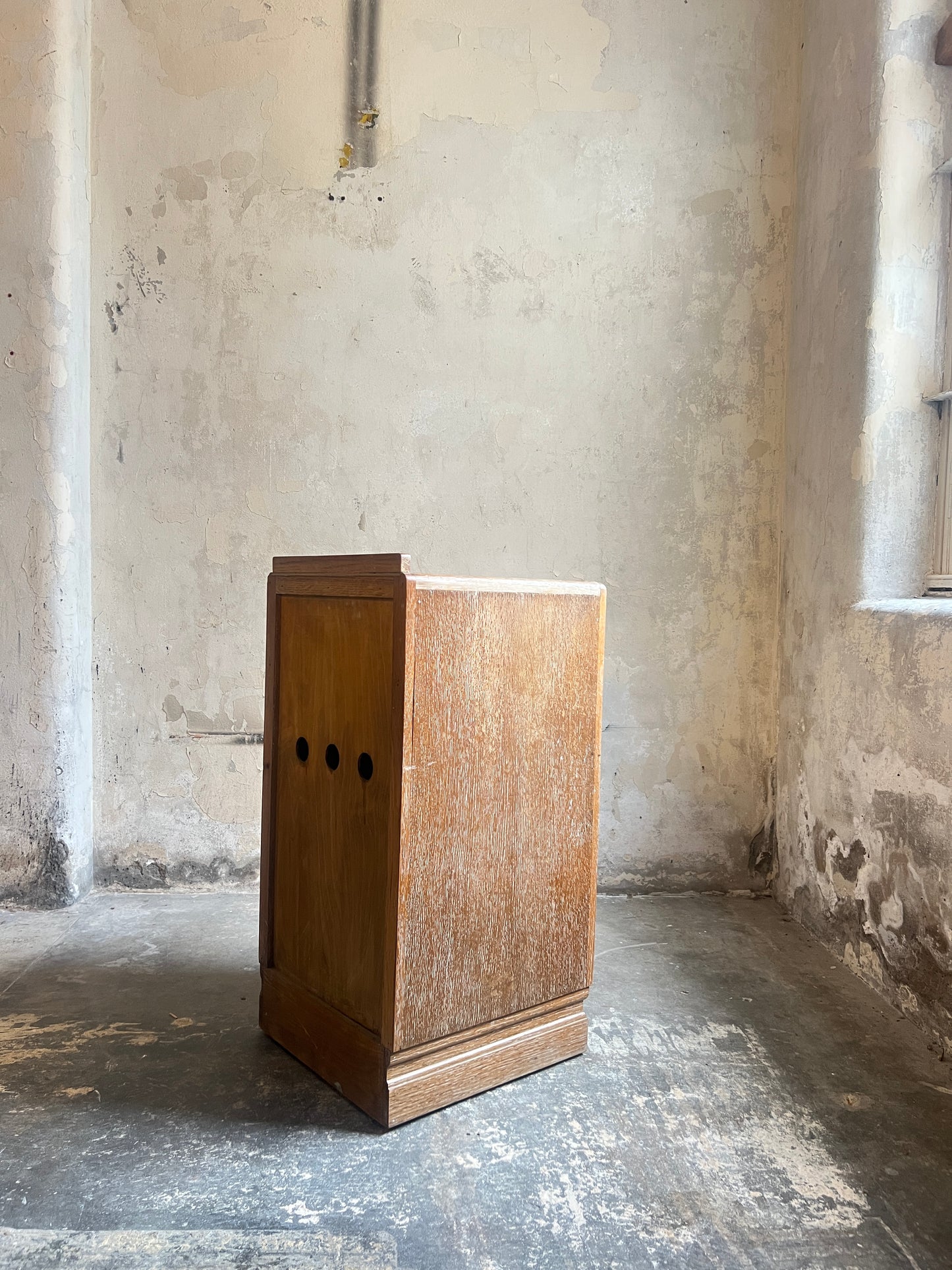 1930’s Limed Oak Bedside Cabinet