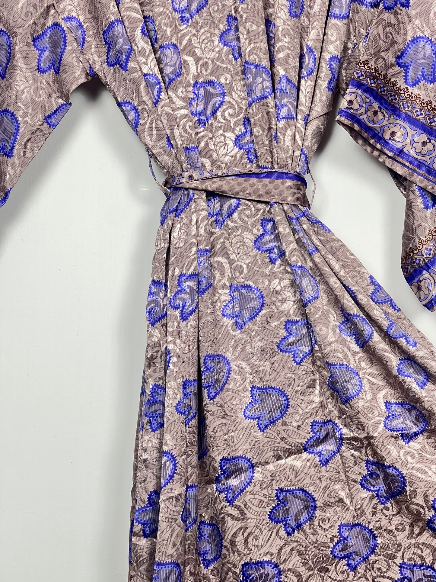 Vintage Saree Silk Kimono / Duster - Long - Wider Unisex Fit