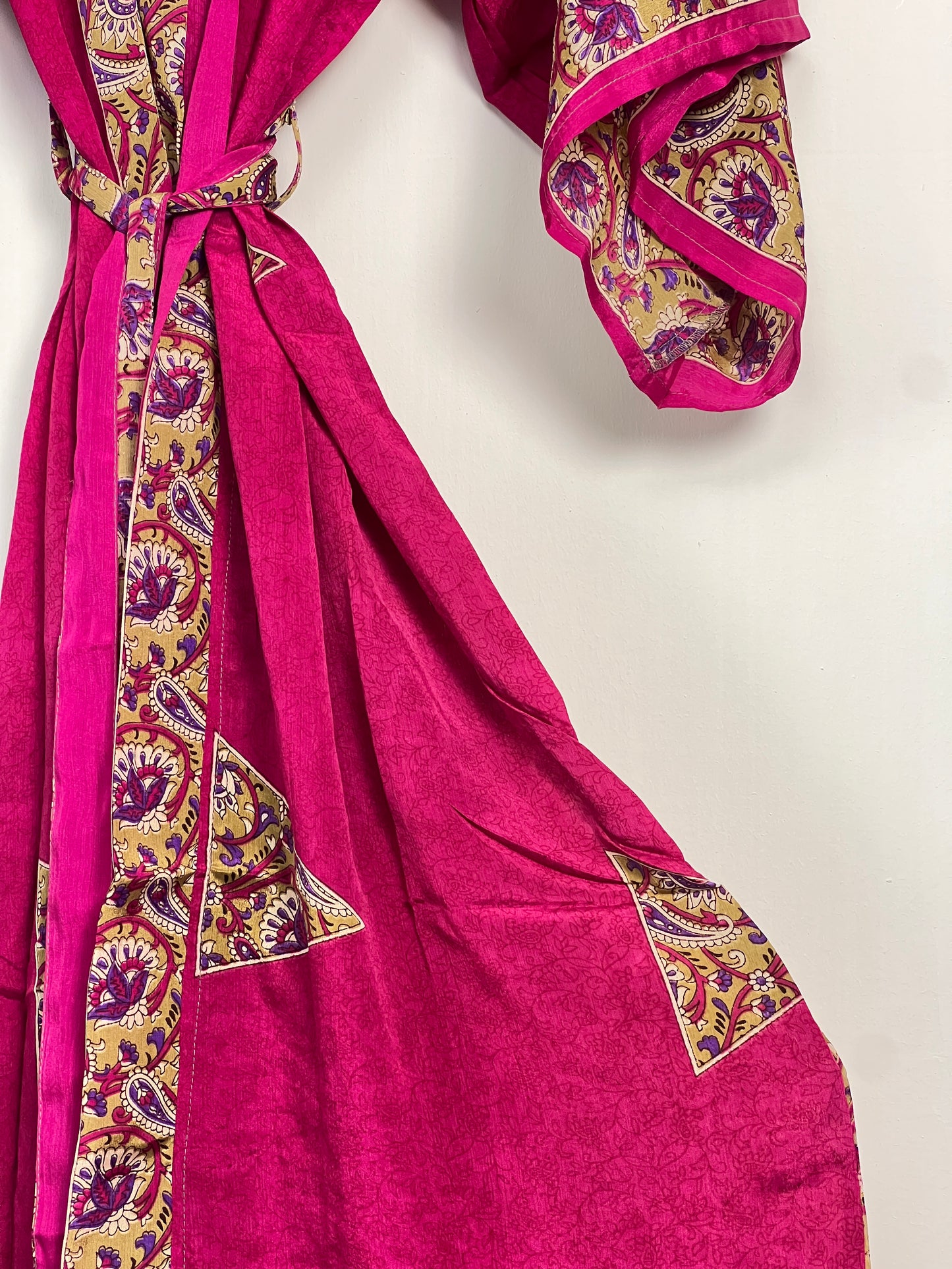 Vintage Saree Silk Kimono / Duster - Long
