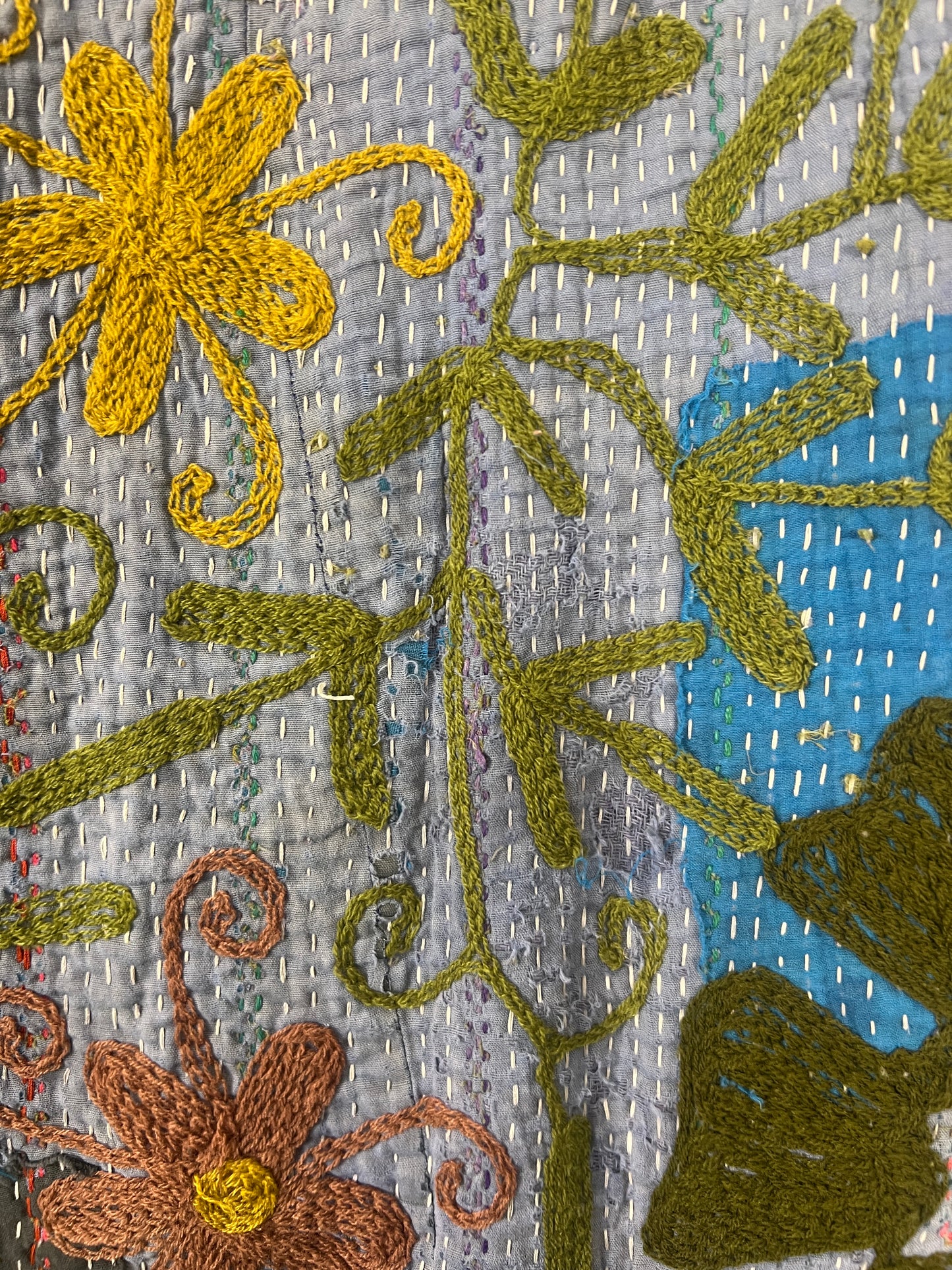 Vintage Kantha Suzani Quilt