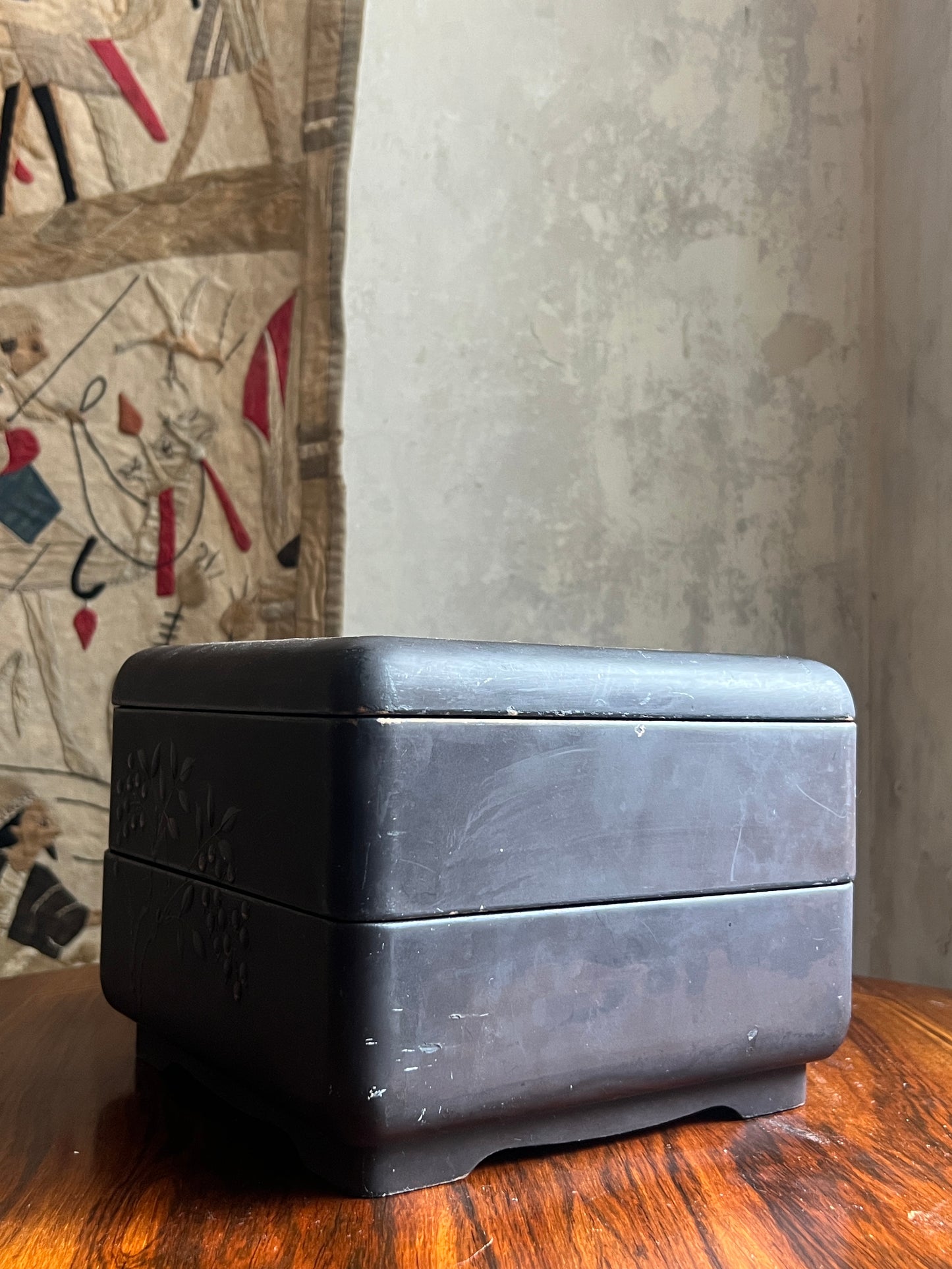 Japanese Lacquerware Two Layer Jubako Box - c1920