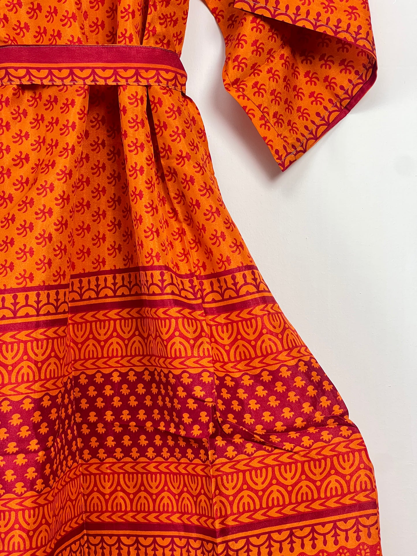 Vintage Saree Silk Kimono / Duster - Long