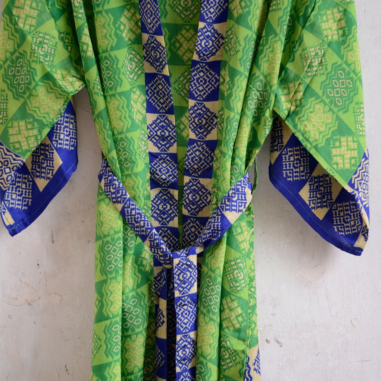 Vintage Saree Silk Kimono / Duster - Long