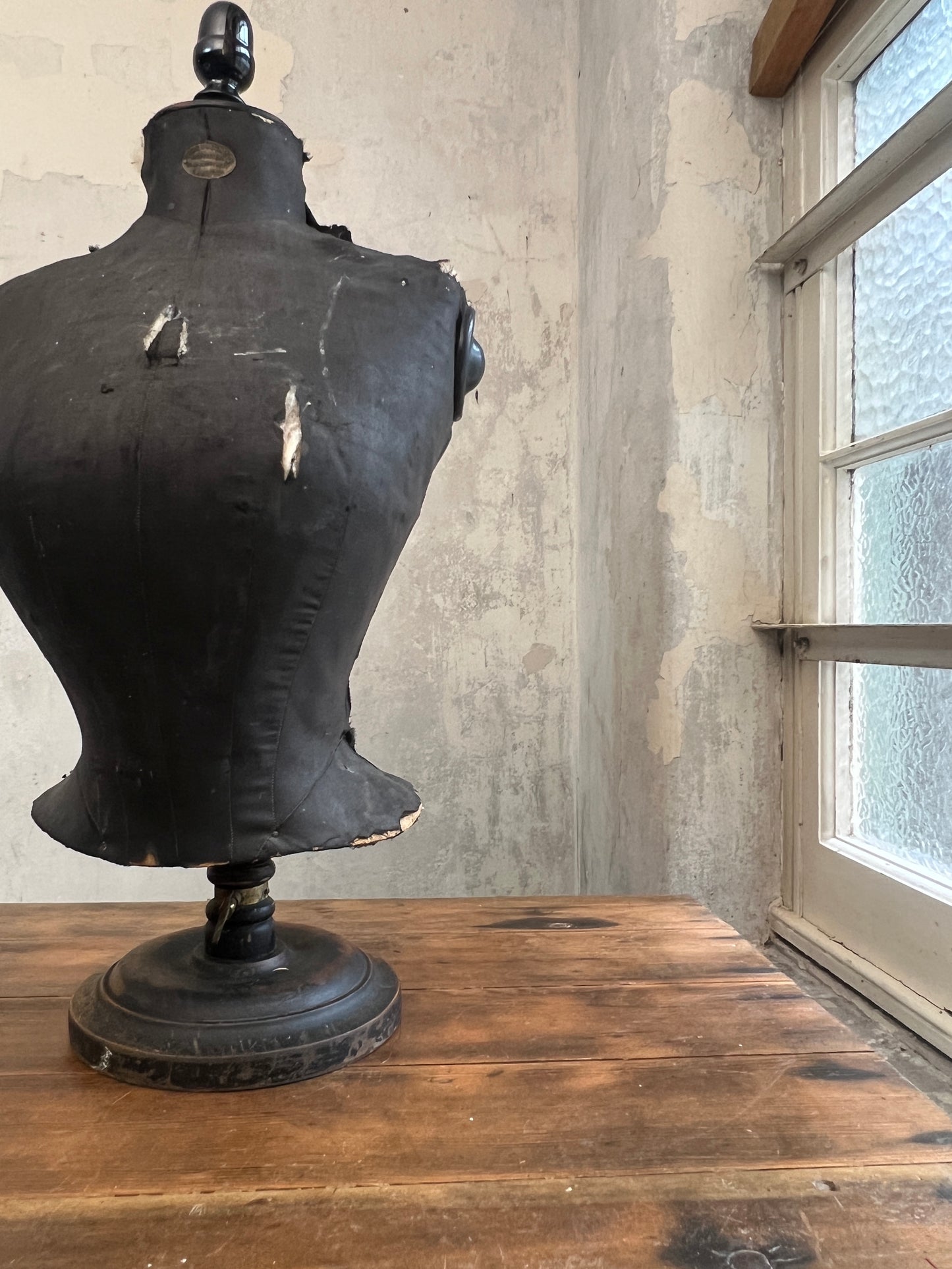 19thC Wasp Waist Mannequin - Edinburgh Brass Label
