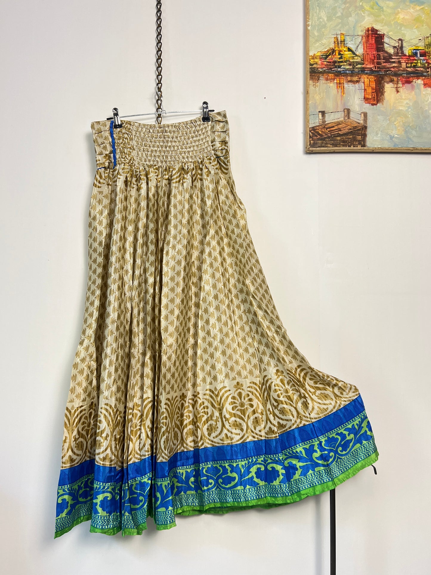 Vintage Saree Silk Pleated Skirt