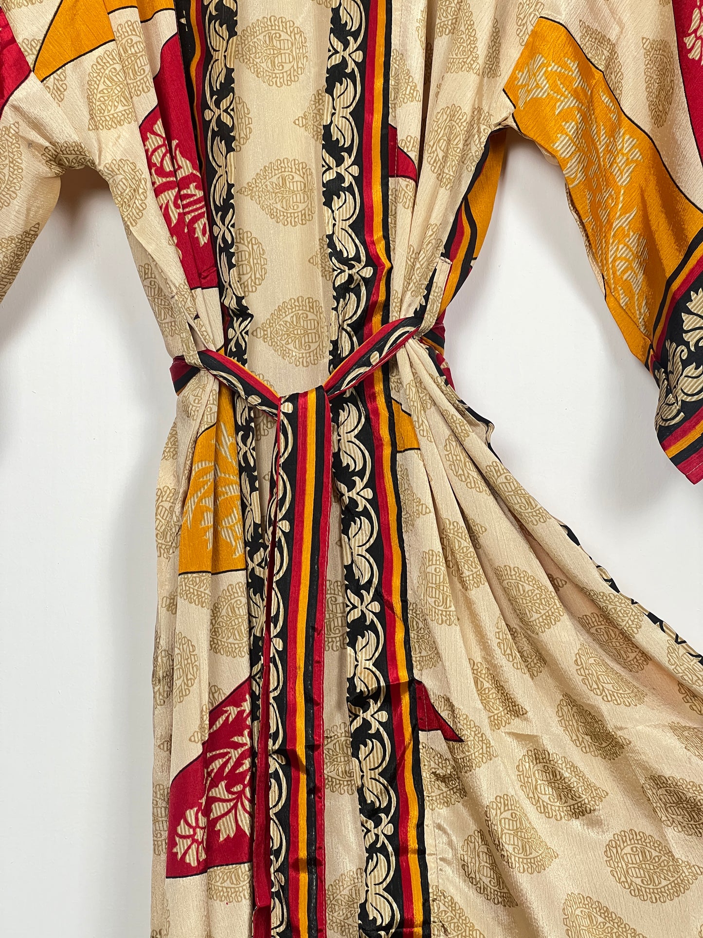 Vintage Saree Silk Kimono / Duster - Long - Wider Unisex Fit