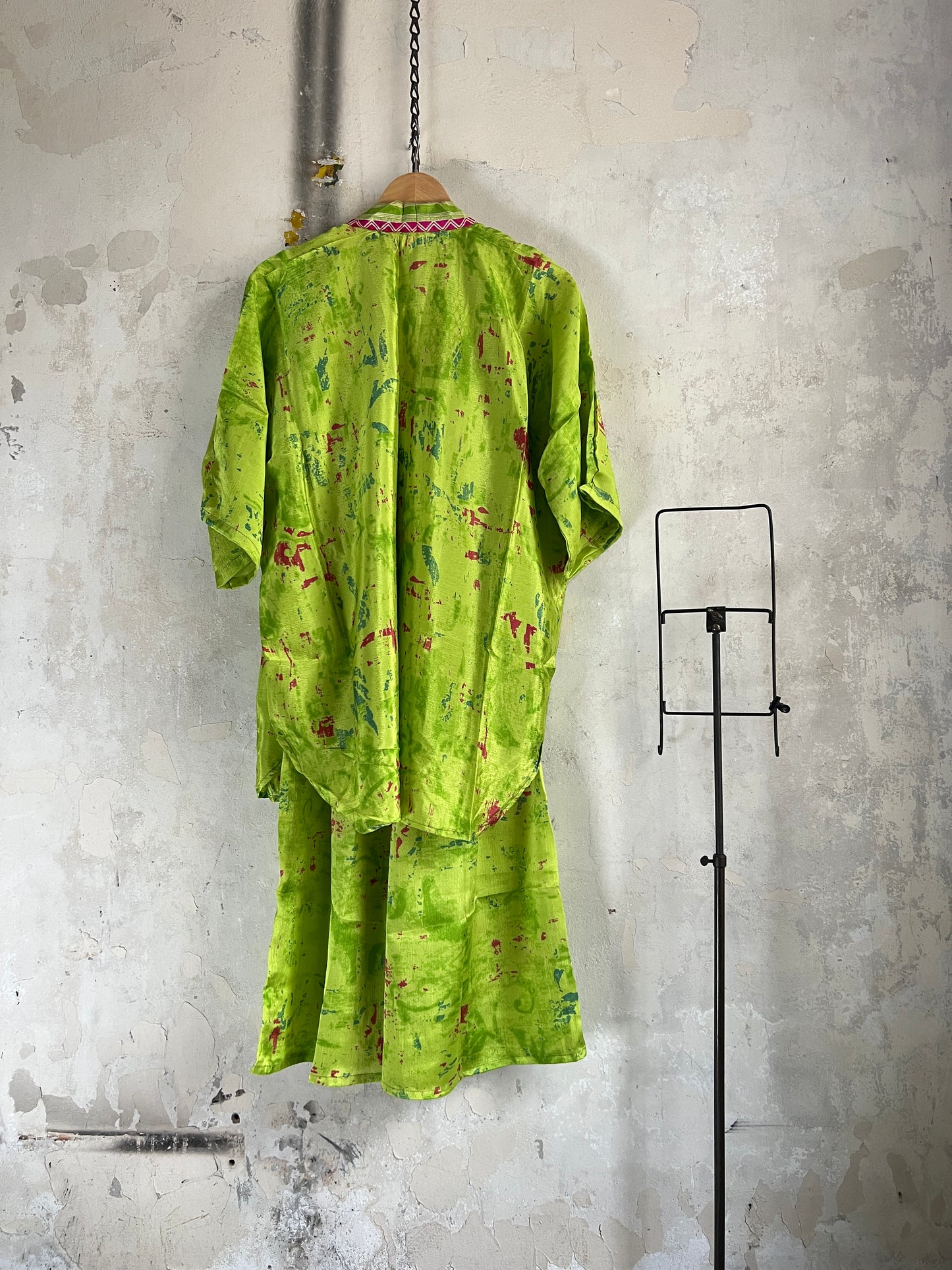 Vintage Saree Silk Trousers & Shirt Co-ordinated Set