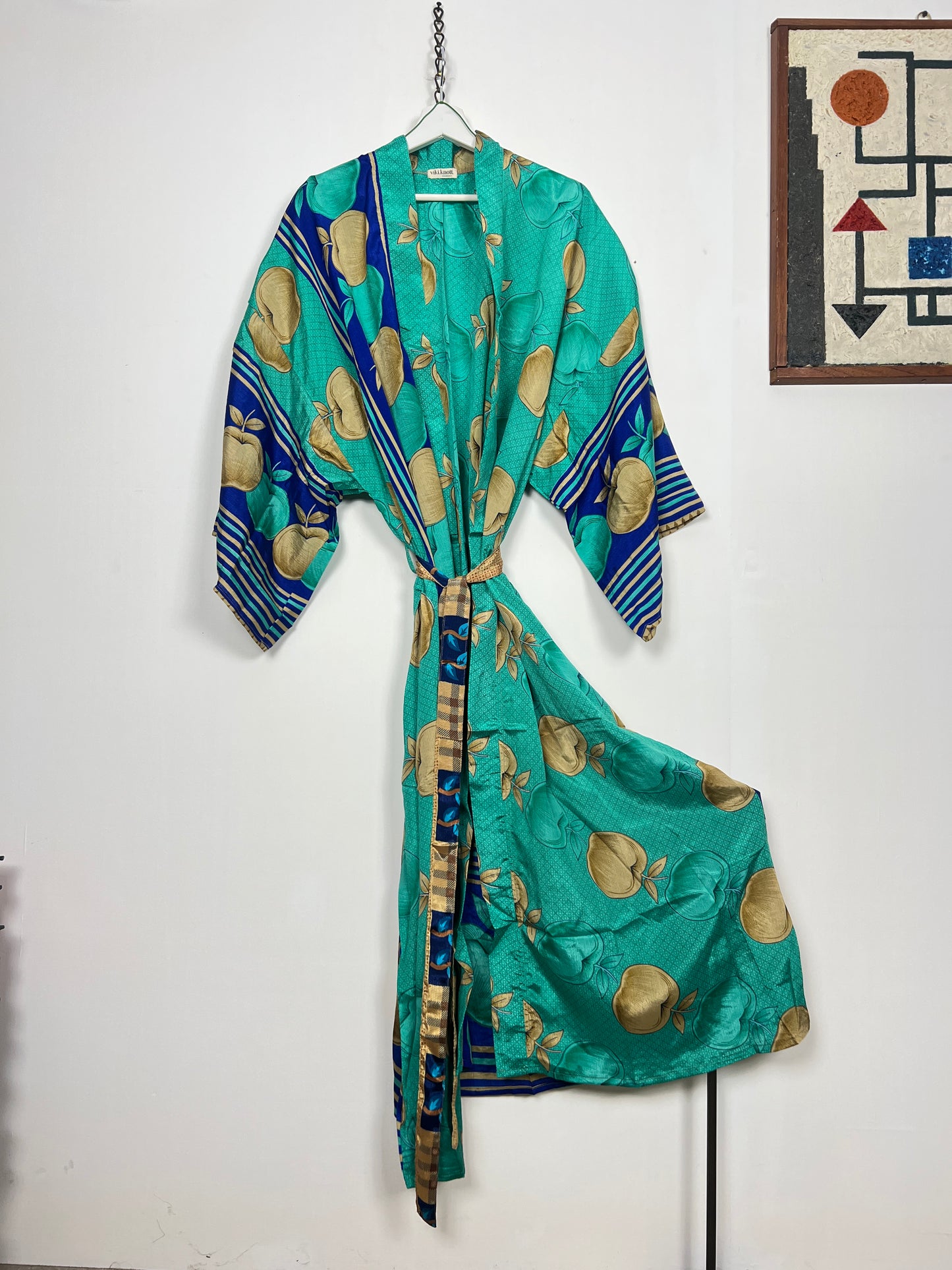 Vintage Saree Silk Kimono / Duster - Long - Wider Unisex Fit