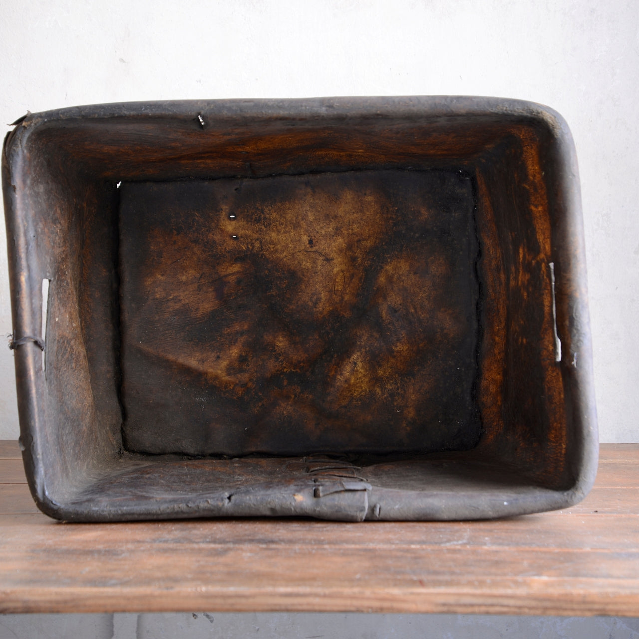 19th Century Buffalo Rawhide Mill Bucket - No 7