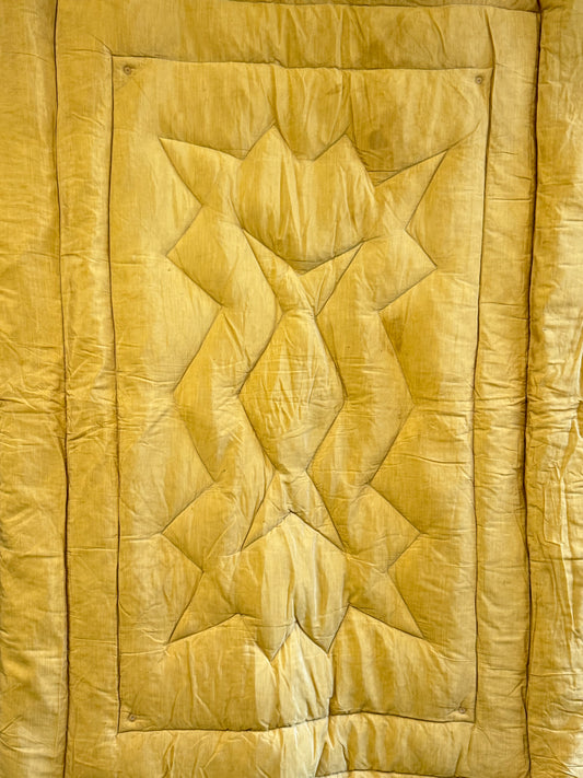 A Pair of Yellow 1930's Country House Eiderdowns