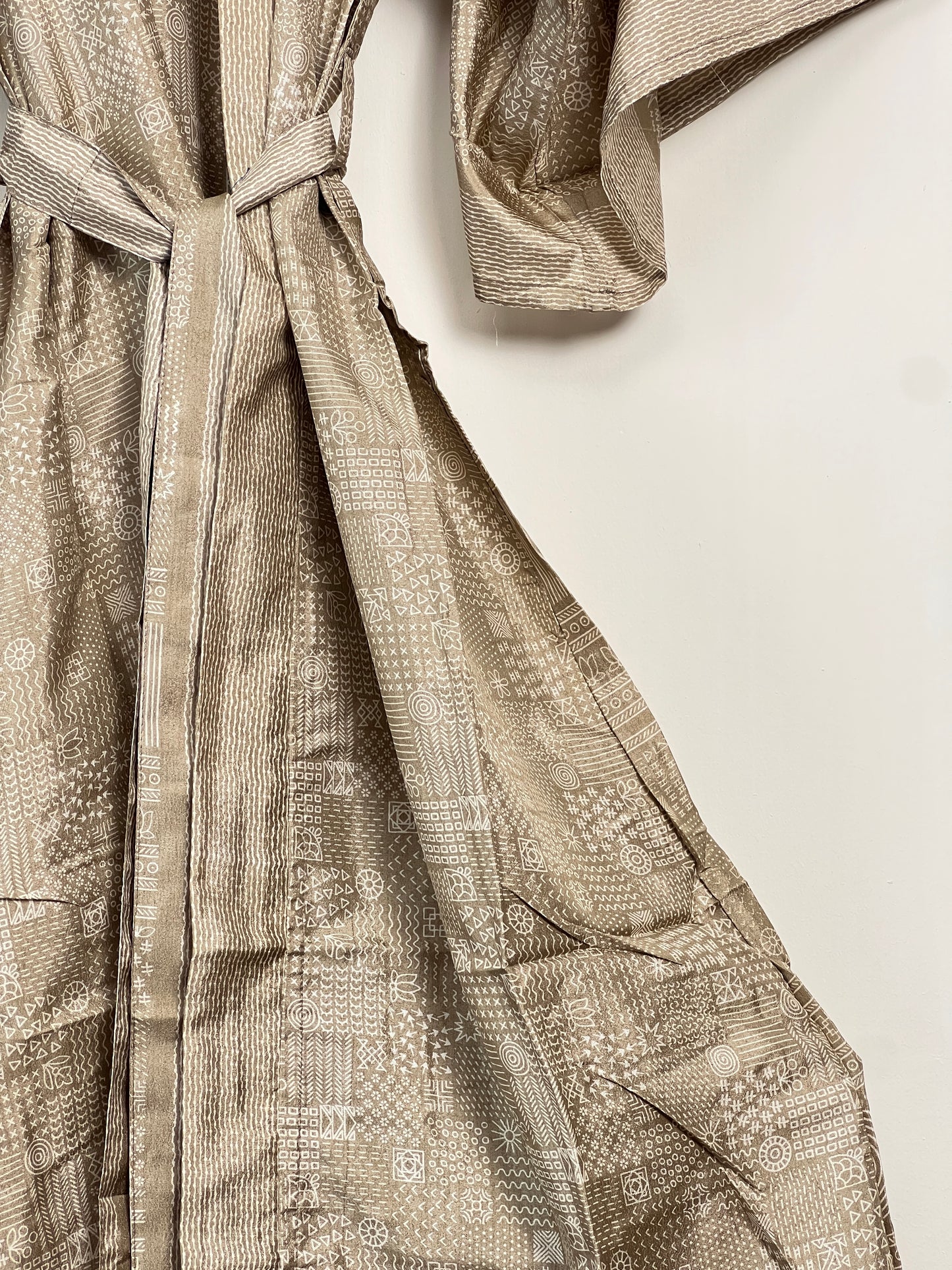 Vintage Saree Silk Kimono / Duster - Long