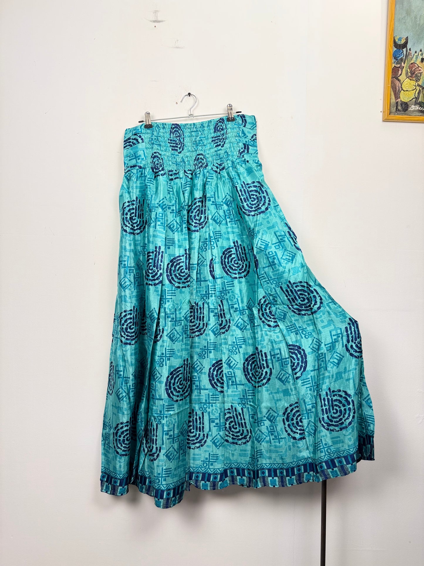 Vintage Saree Silk Pleated Skirt