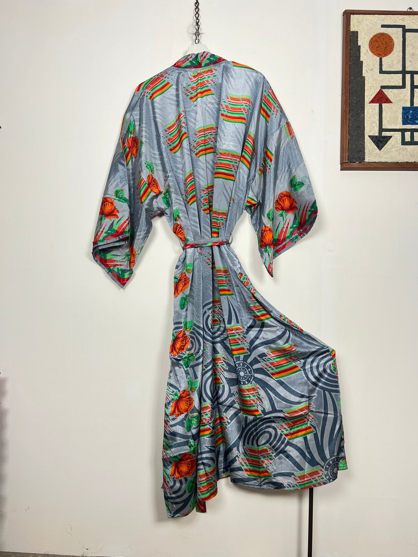 Vintage Saree Silk Kimono / Duster - Long - Wider Unisex Fit