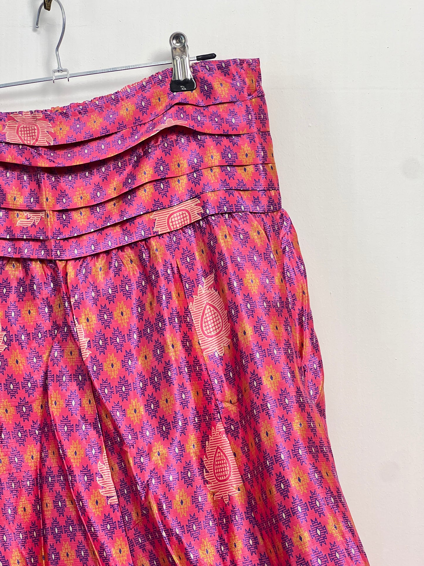 Vintage Saree Silk Pleated Skirt