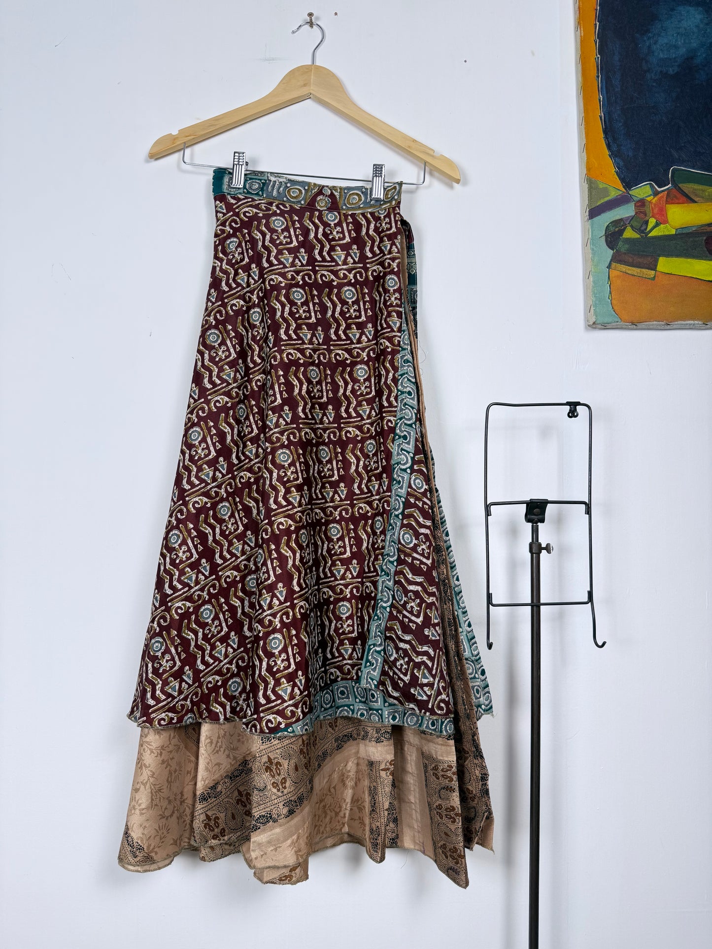 Vintage Saree Silk Wrap Skirt