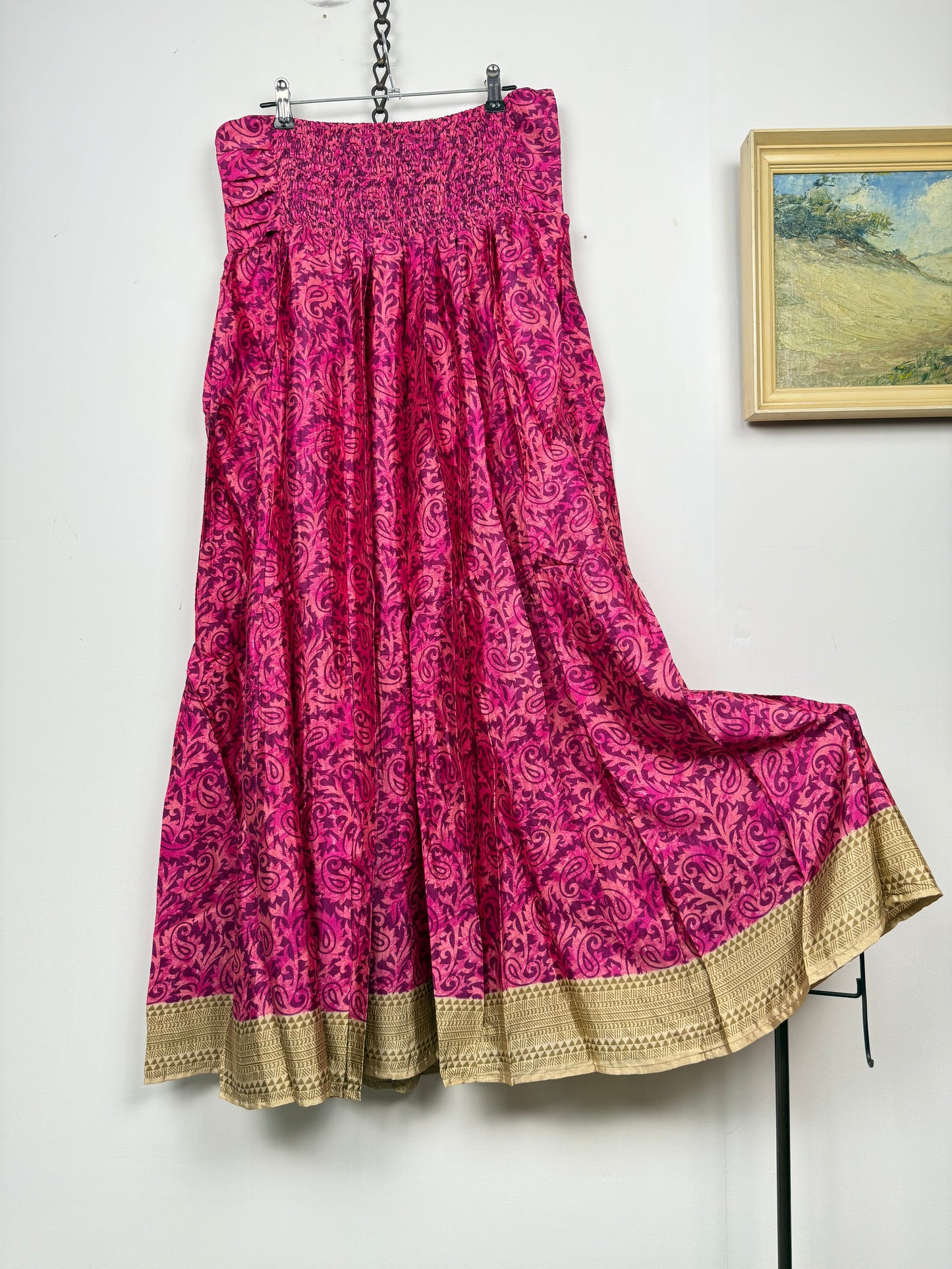 Vintage Saree Silk Pleated Skirt