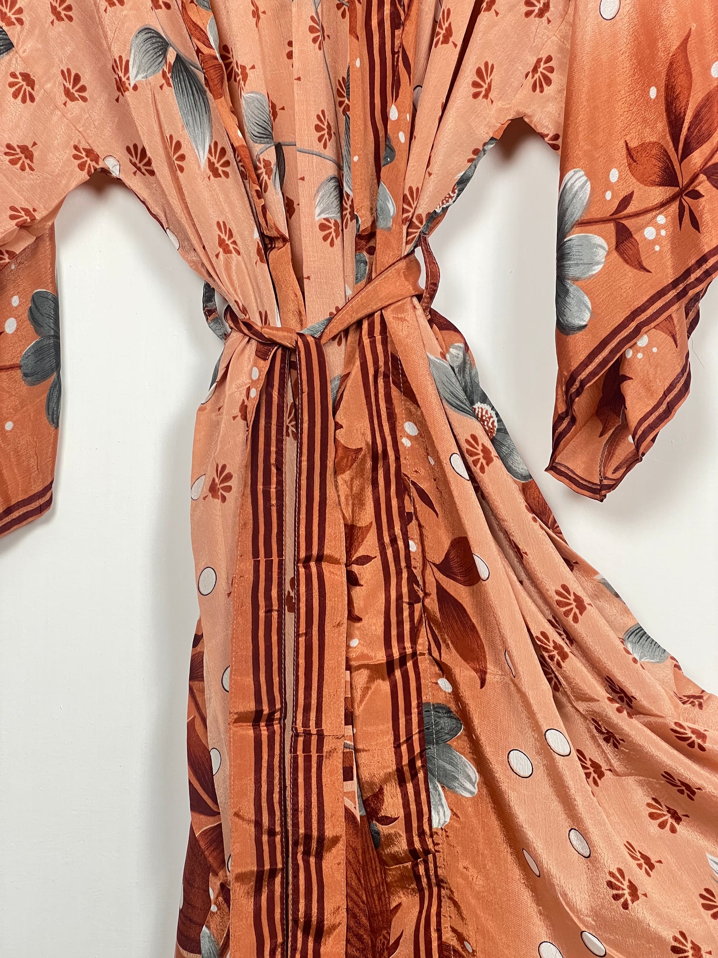 Vintage Saree Silk Kimono / Duster - Long - Wider Unisex Fit