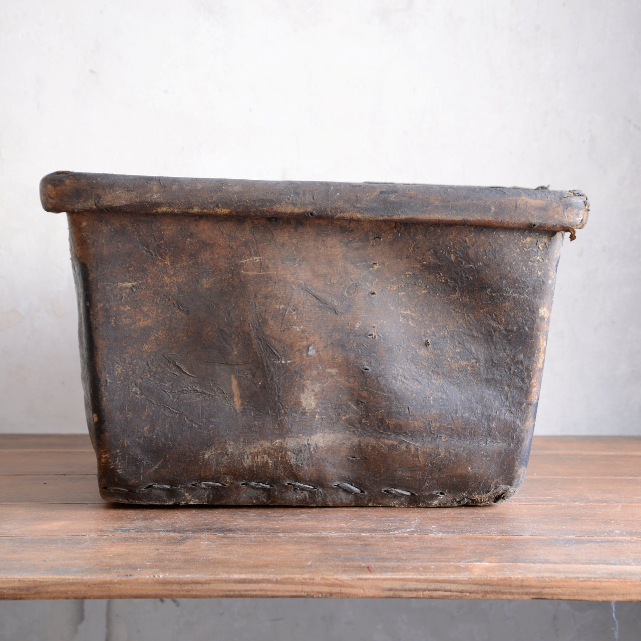 19th Century Buffalo Rawhide Mill Bucket - No 7