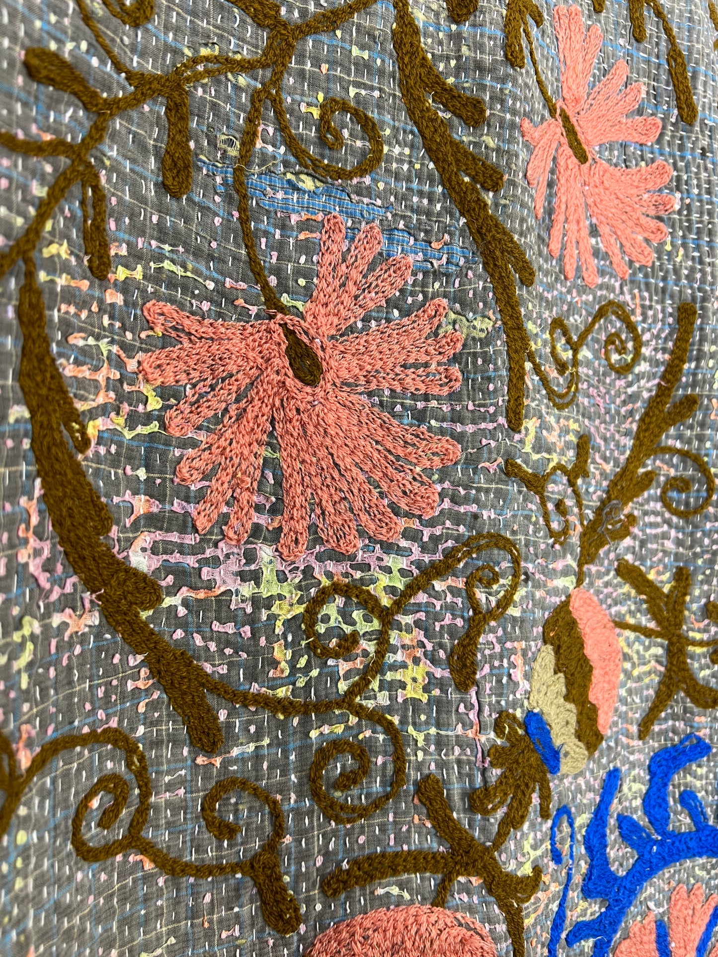 Vintage Kantha Suzani Quilt