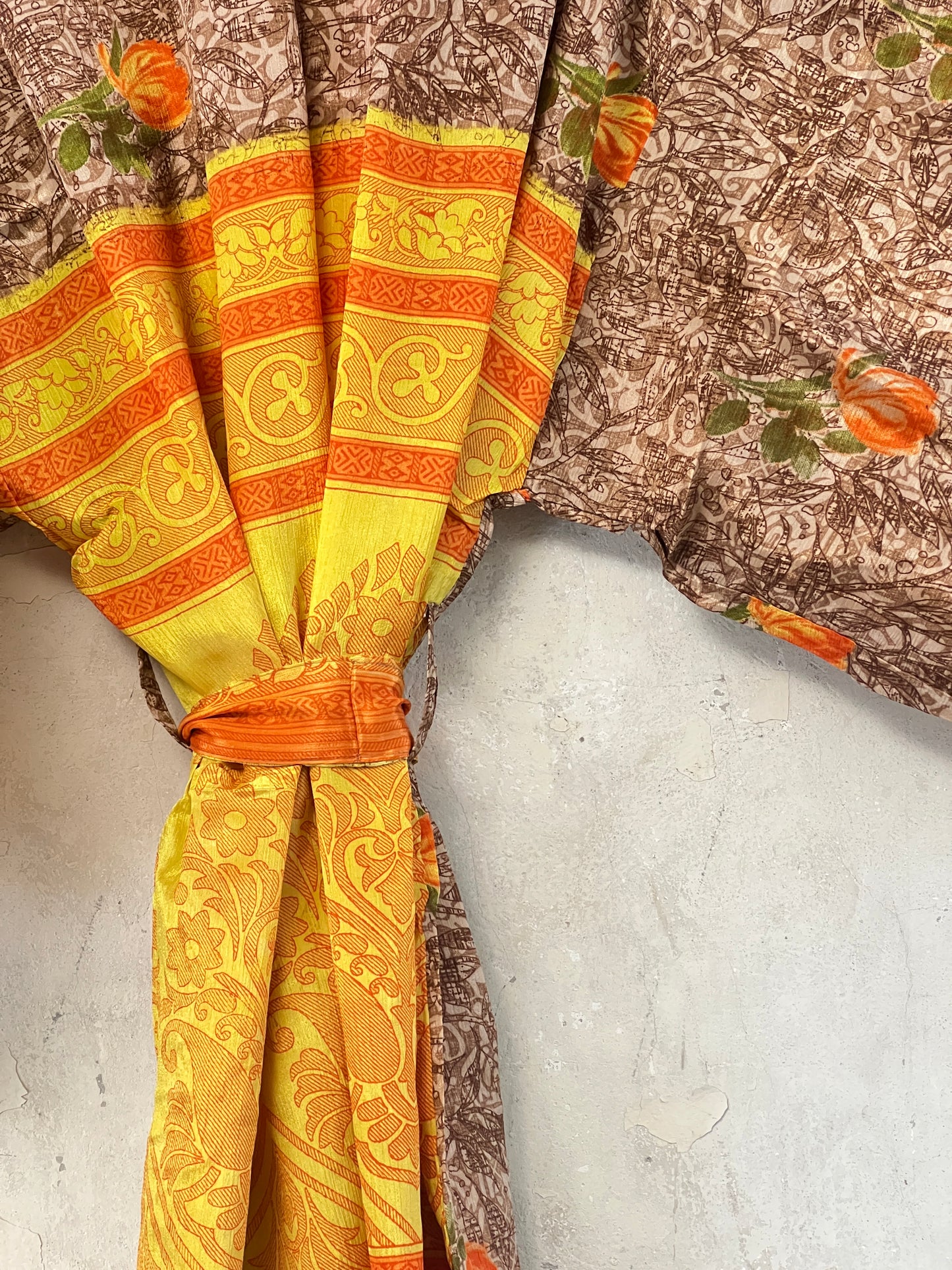 Vintage Saree Silk Kimono / Duster - Short