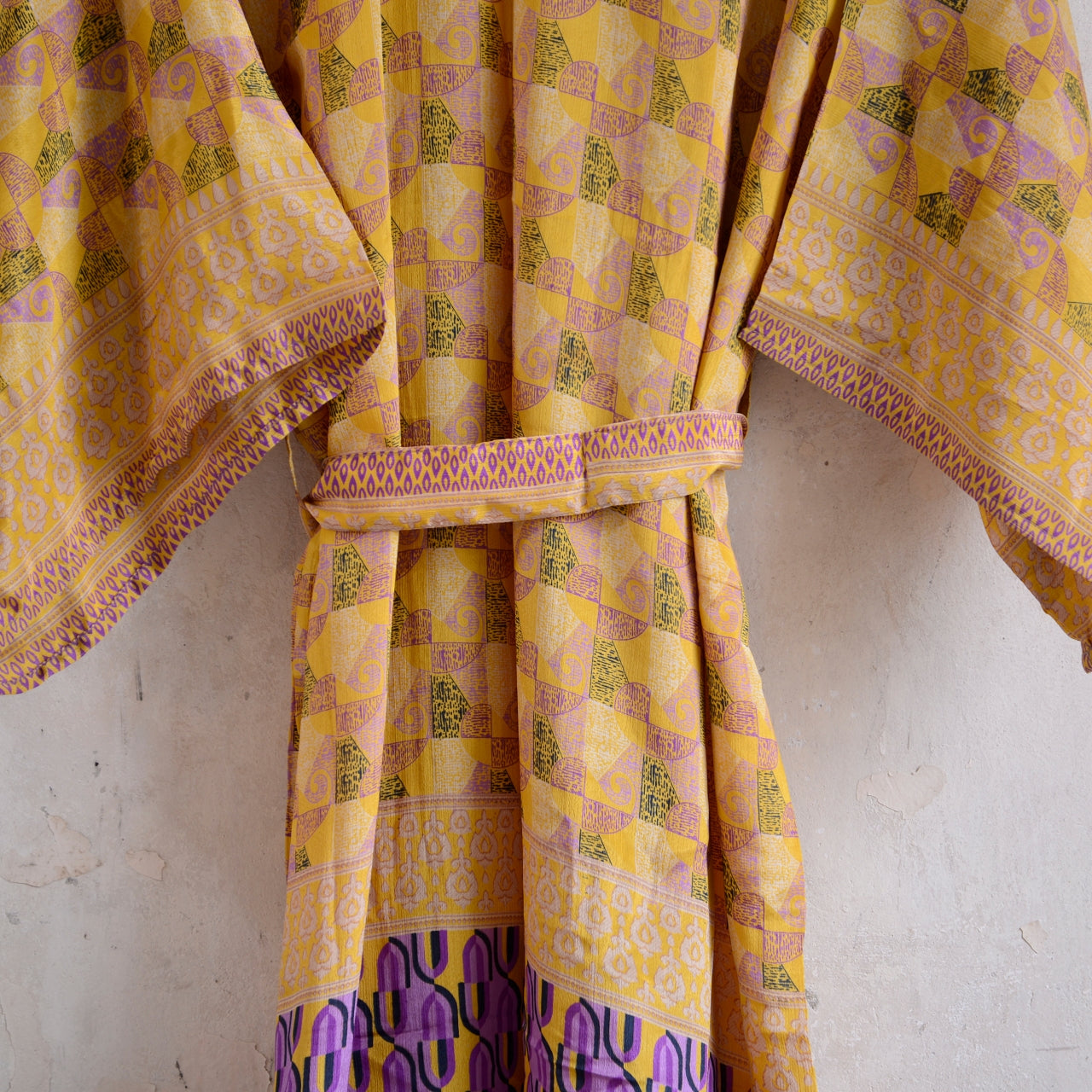 Vintage Saree Silk Kimono / Duster - Long