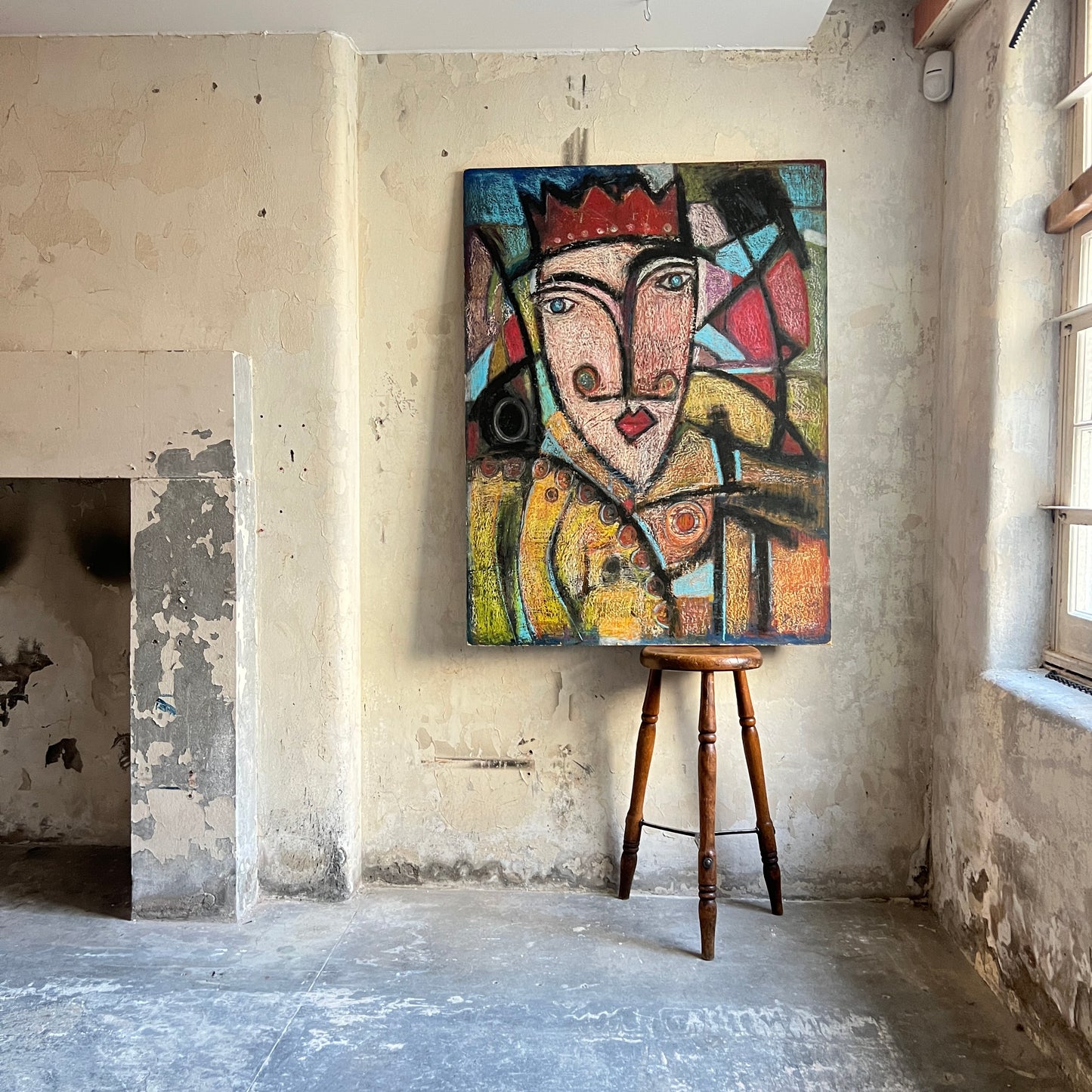 Double sided original mixed media artworks ‘The Prince’ and ‘The Tree of Life’ by contemporary artist Harry Charles Tim