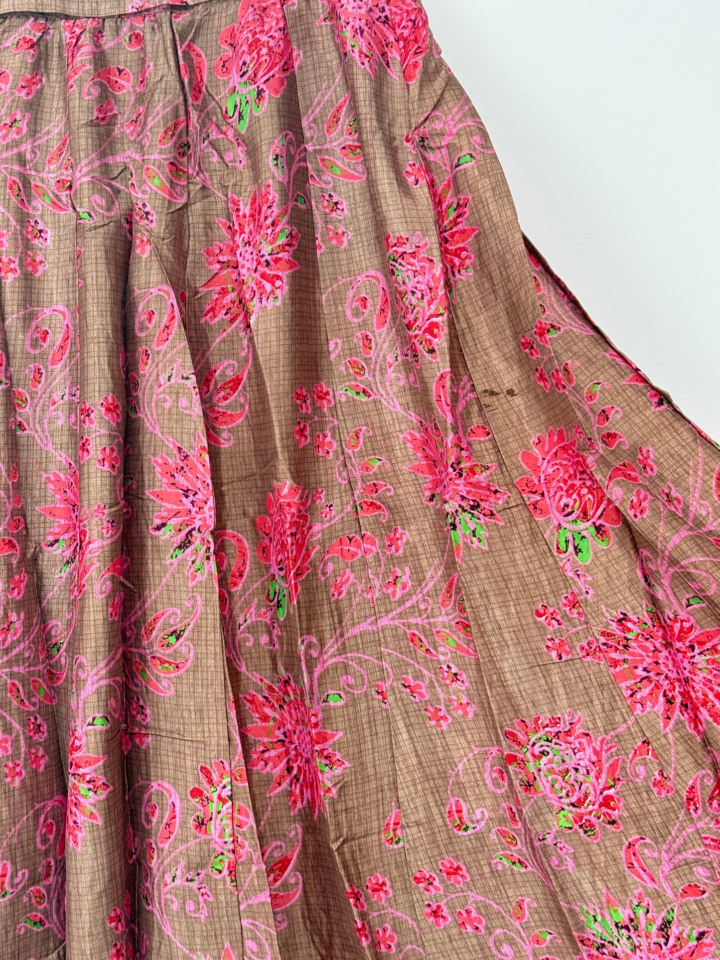 Vintage Saree Silk Pleated Skirt