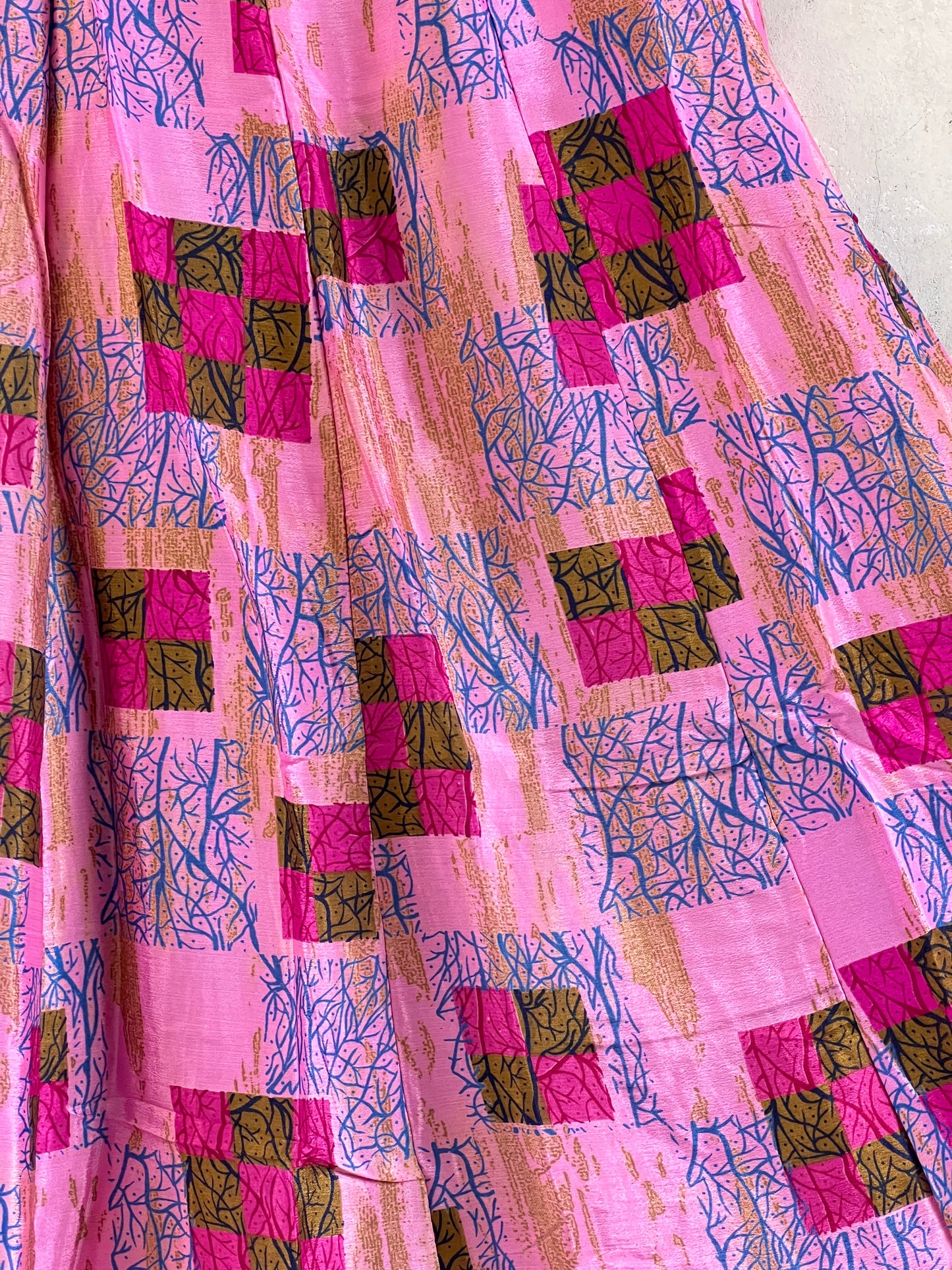 Vintage Saree Silk Pleated Skirt