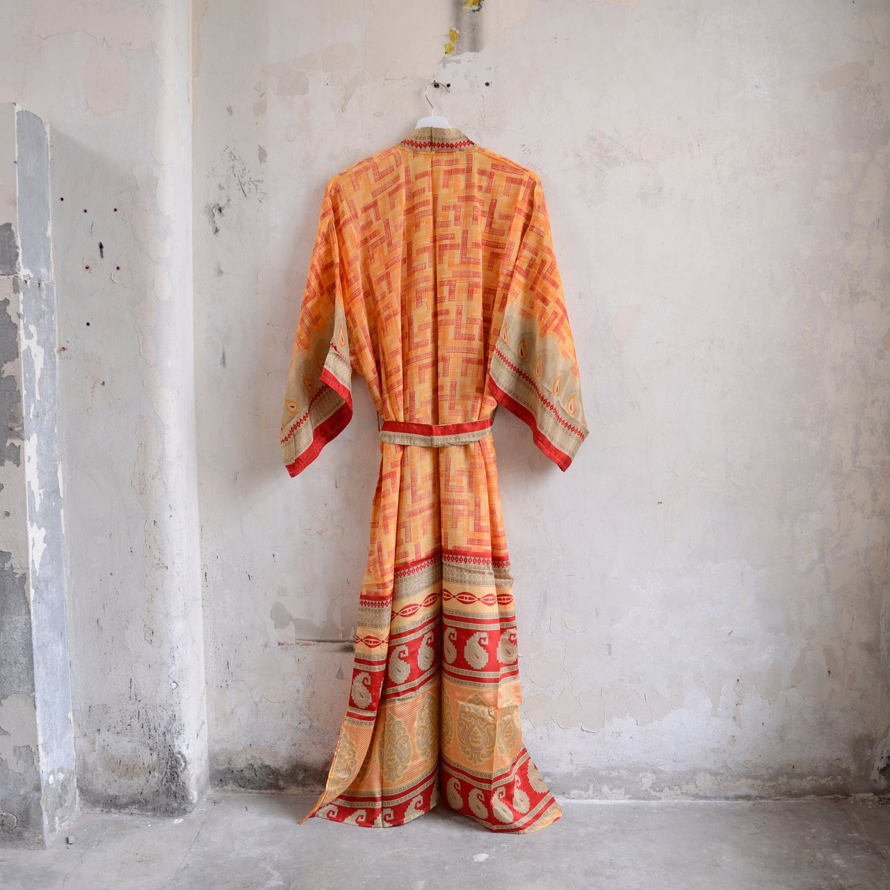 Vintage Saree Silk Kimono / Duster - Long