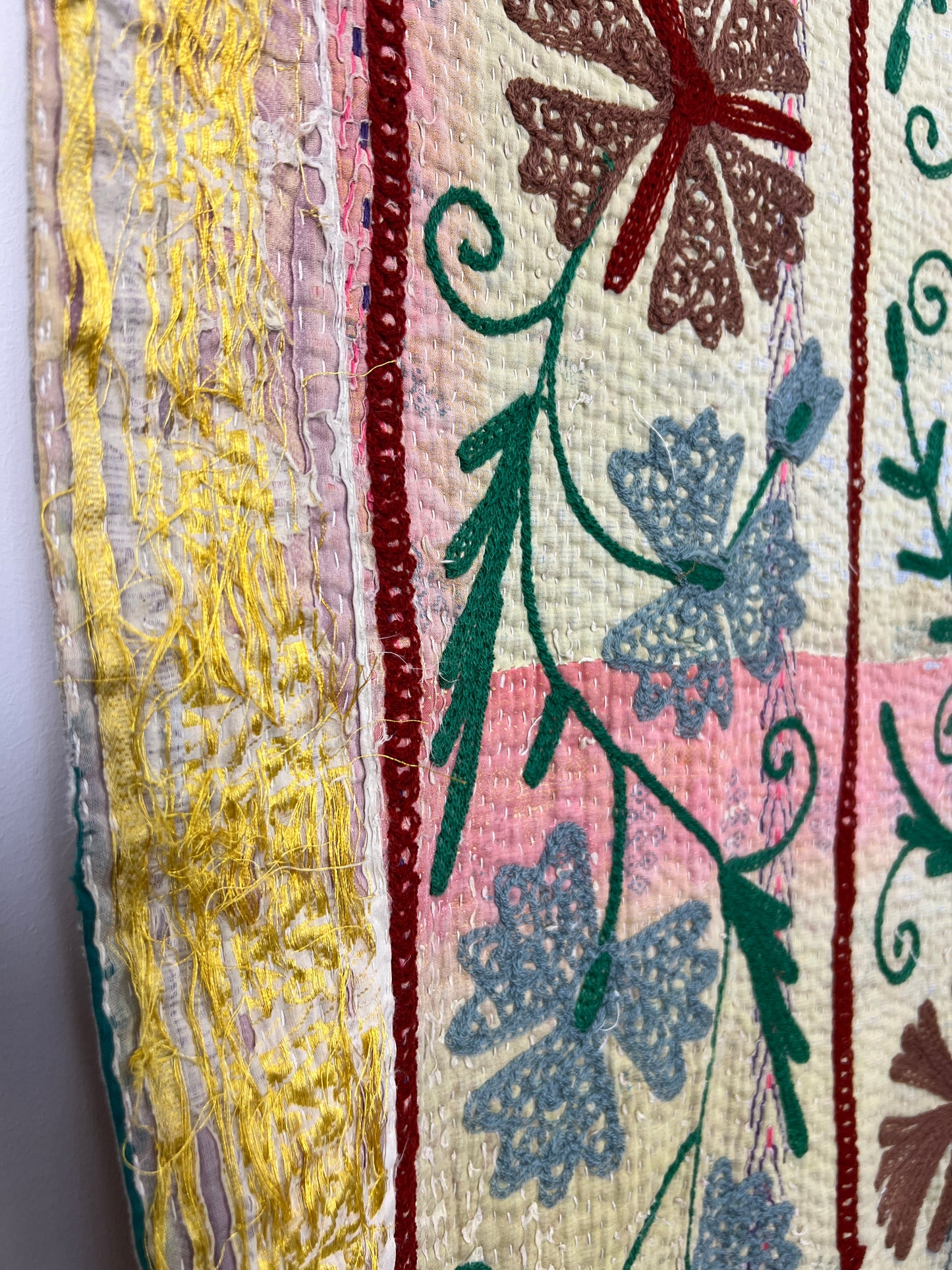 Vintage Kantha Suzani Quilt