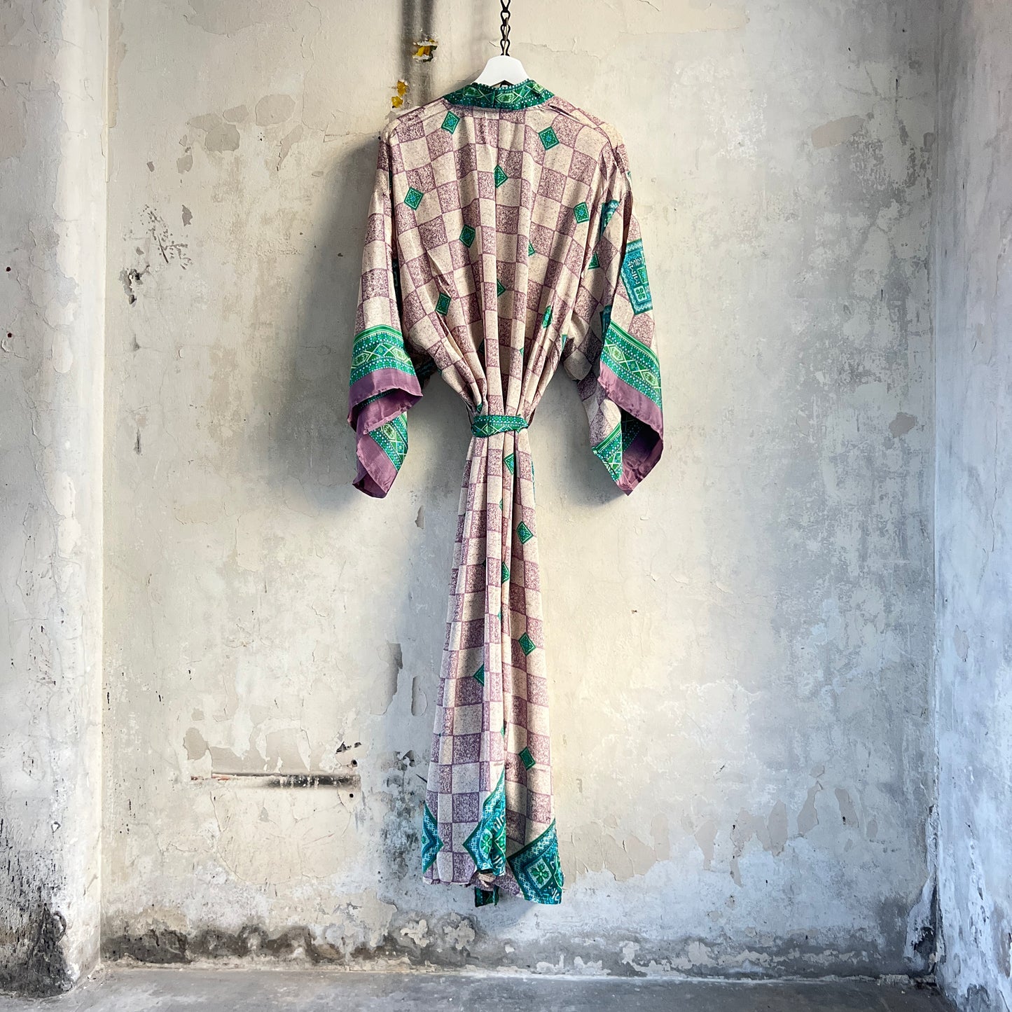 Vintage Saree Silk Kimono / Duster - Long