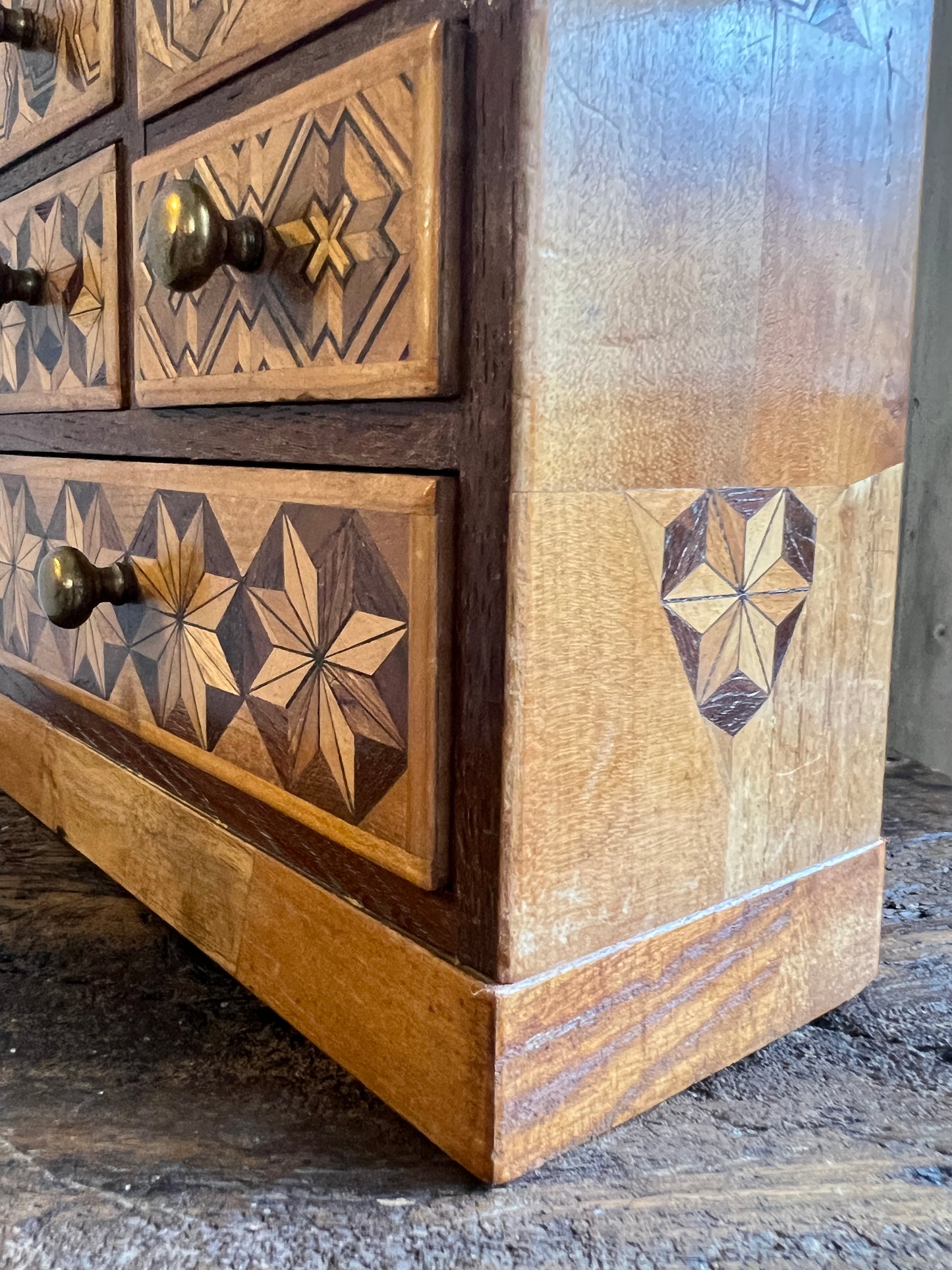 A Japanese Parquetry Specimen Table-top Miniature Chest
