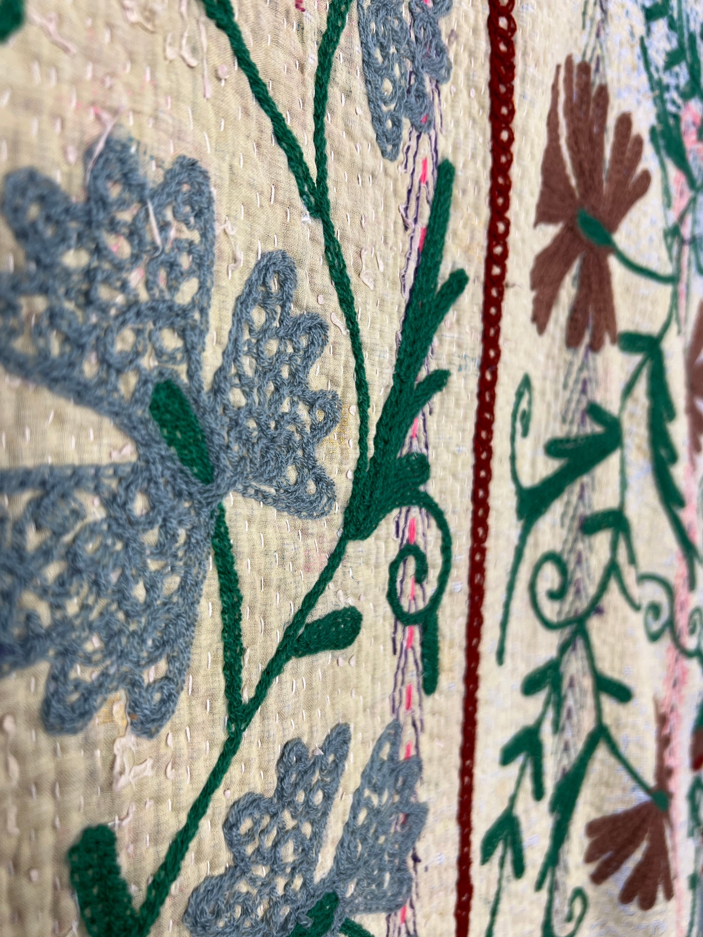 Vintage Kantha Suzani Quilt