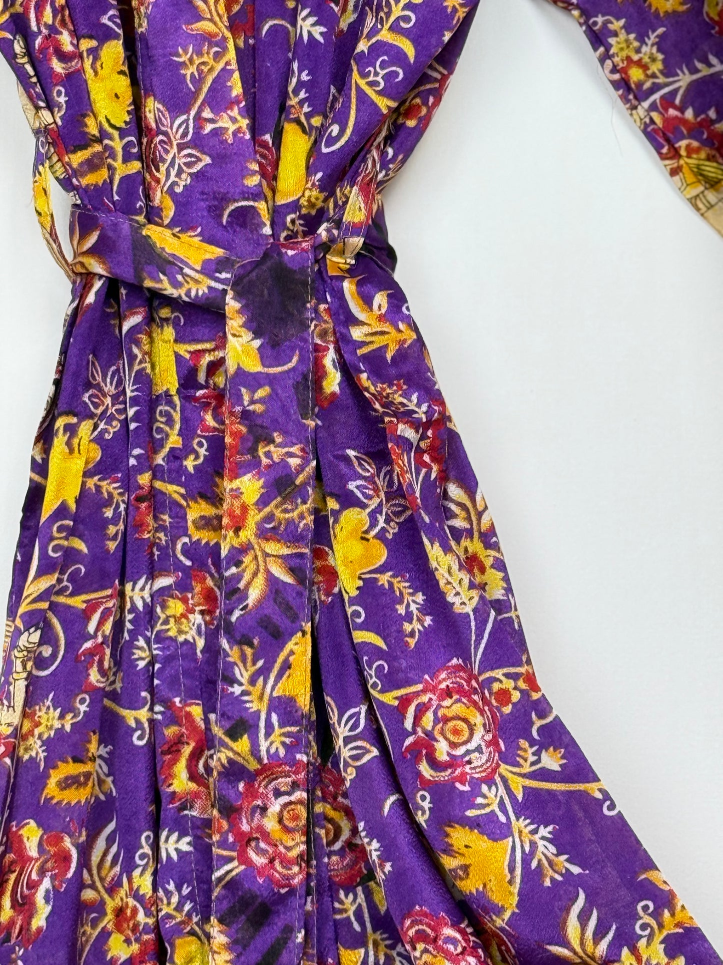 Vintage Saree Silk Kimono / Duster - Long