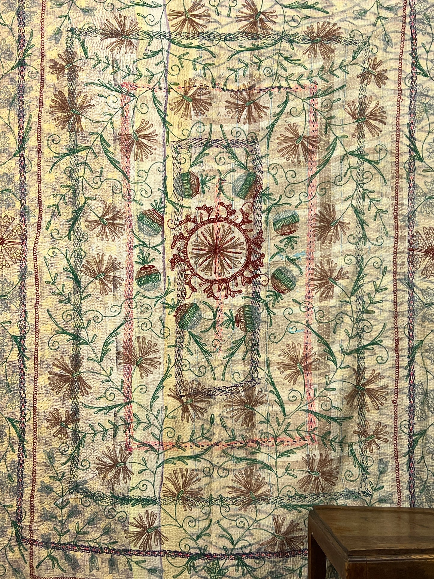 Vintage Kantha Suzani Quilt