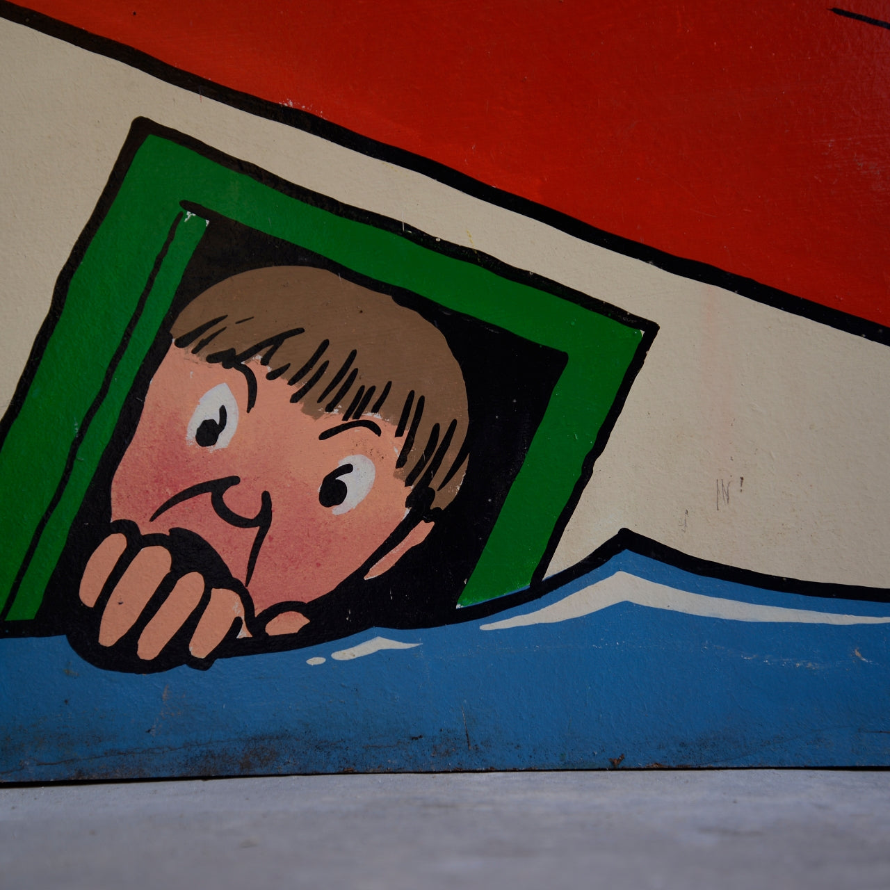 Seaside Sideshow Fairground Painted Board - Sinking House