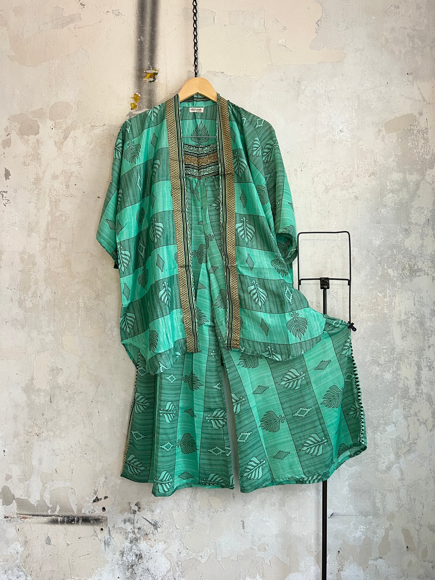 Vintage Saree Silk Trousers & Shirt Co-ordinated Set