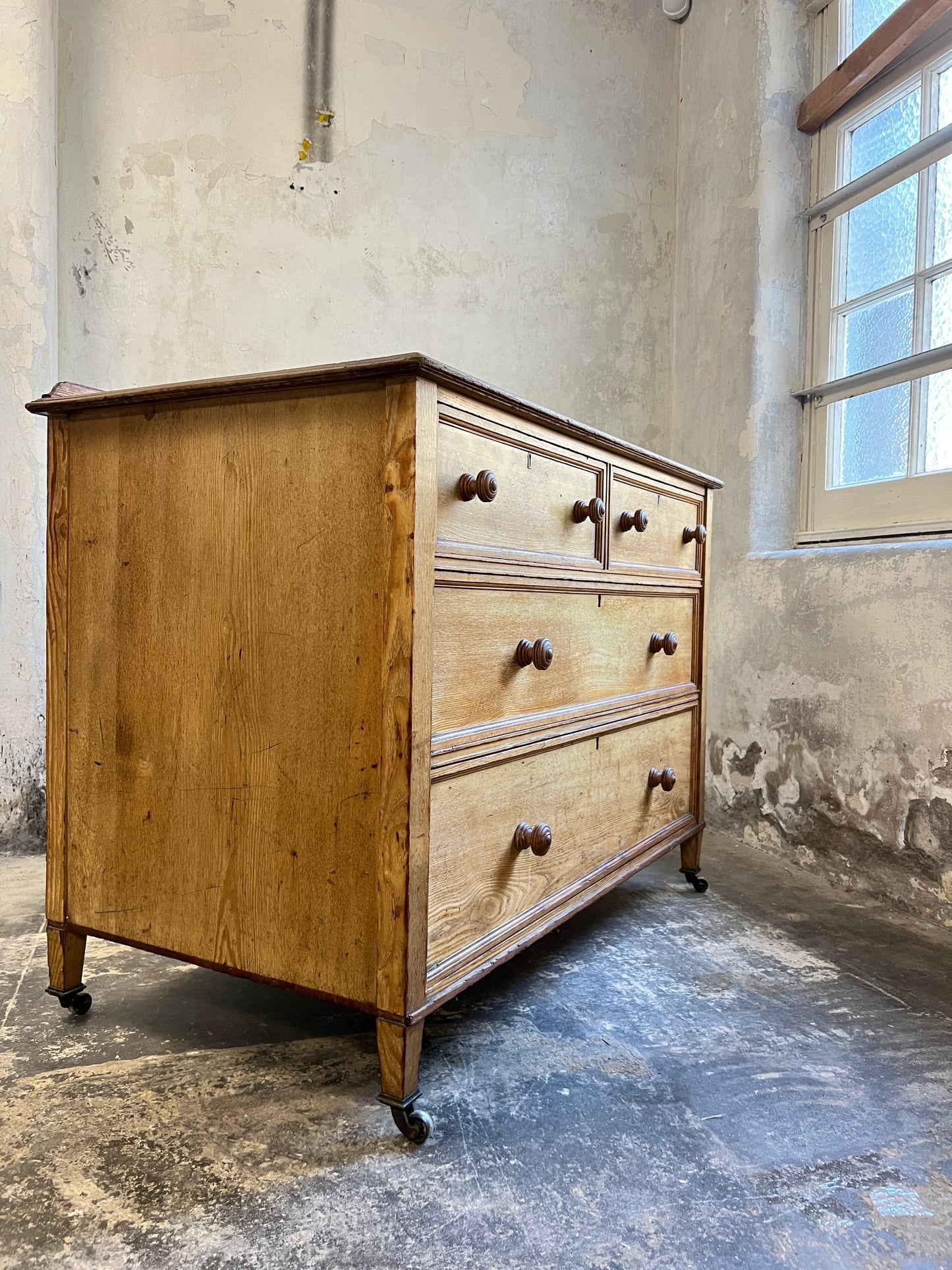 19thC Ash Chest of Drawers