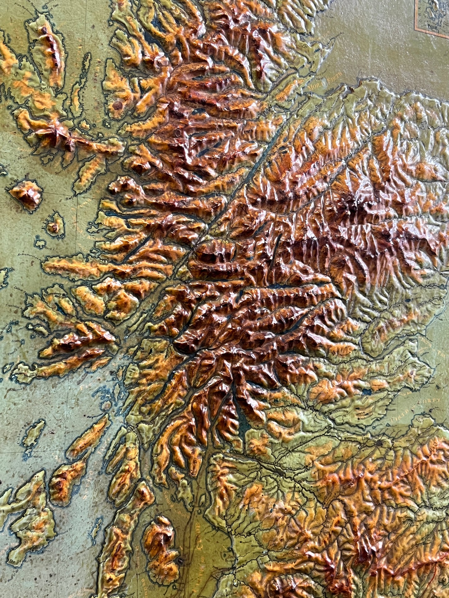 Late 19thC Relief Map of Scotland