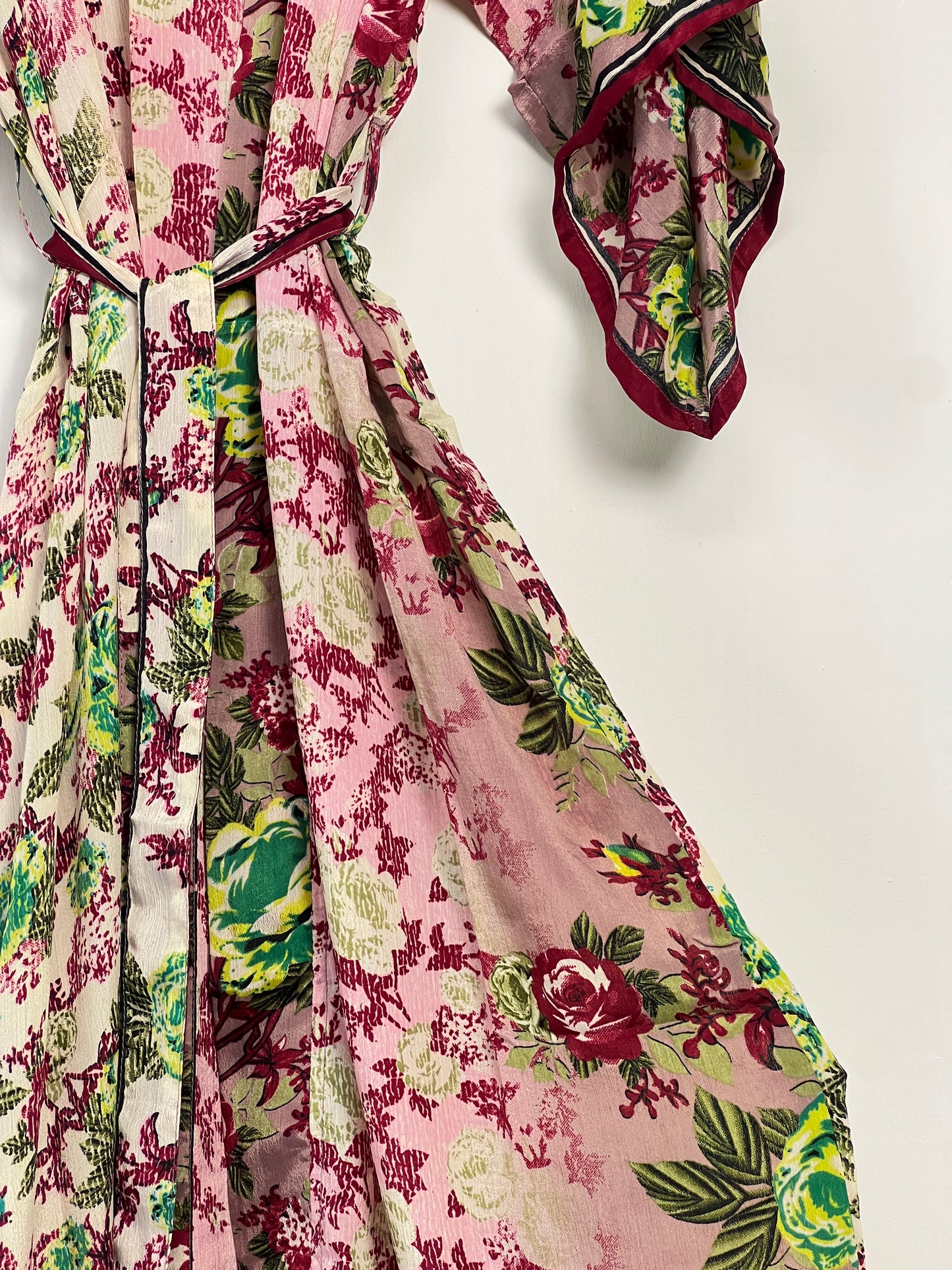 Vintage Saree Silk Kimono / Duster - Long