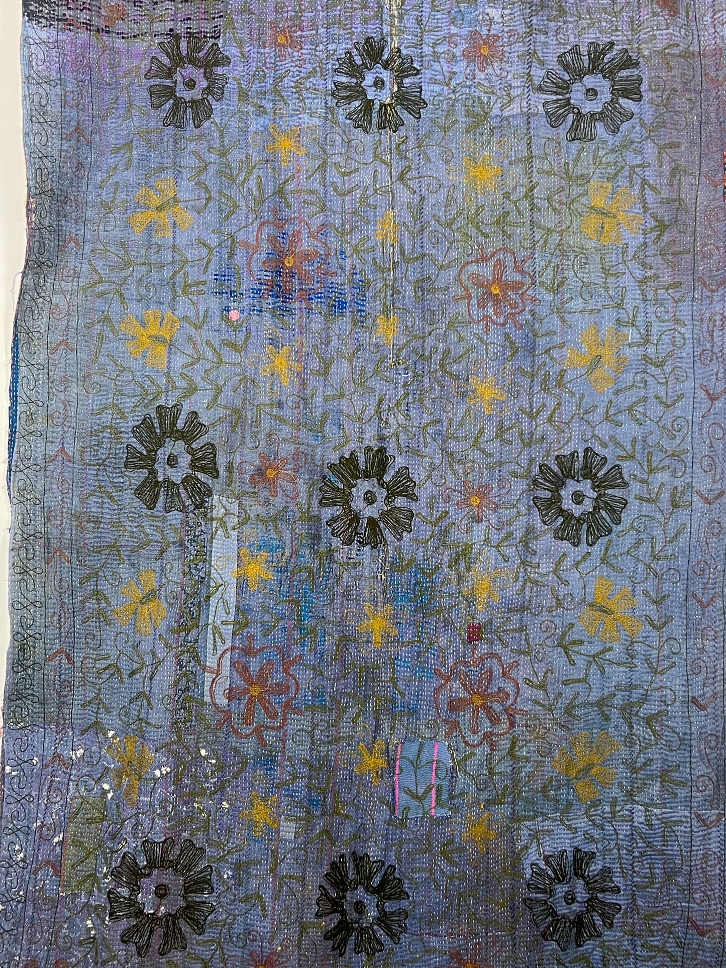 Vintage Kantha Suzani Quilt