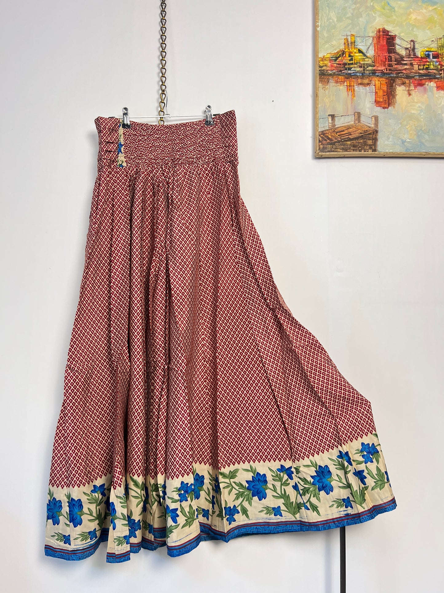Vintage Saree Silk Pleated Skirt