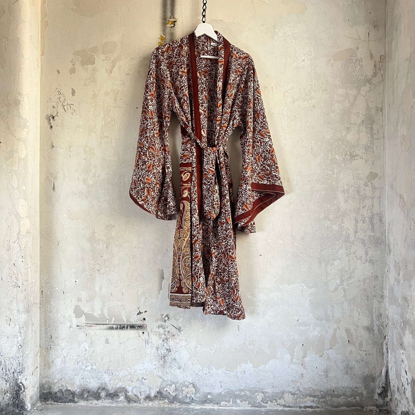 Vintage Saree Silk Batwing Kimono