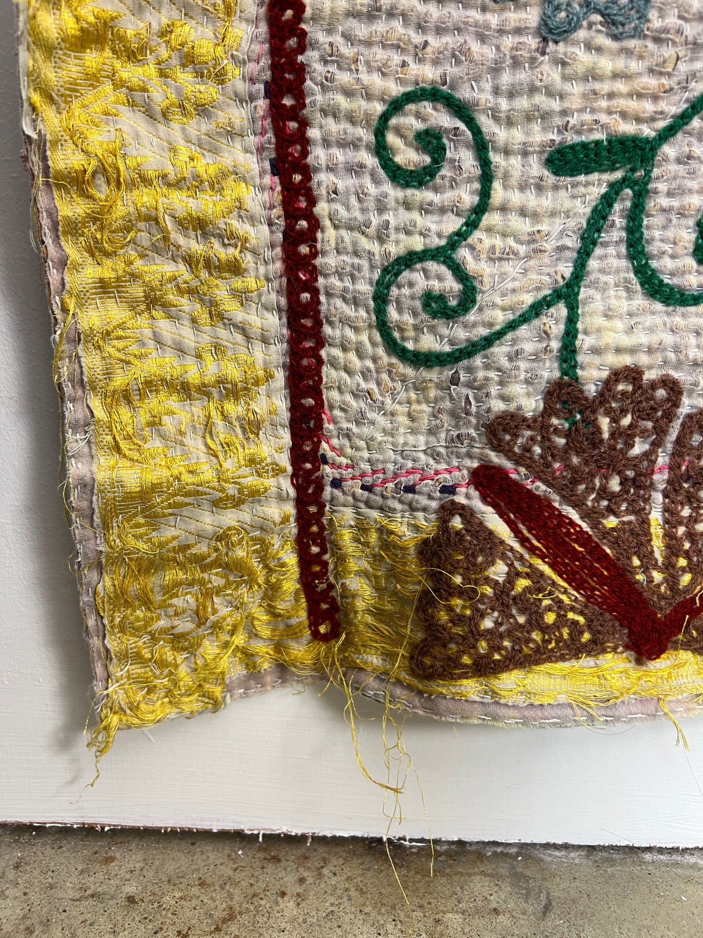Vintage Kantha Suzani Quilt