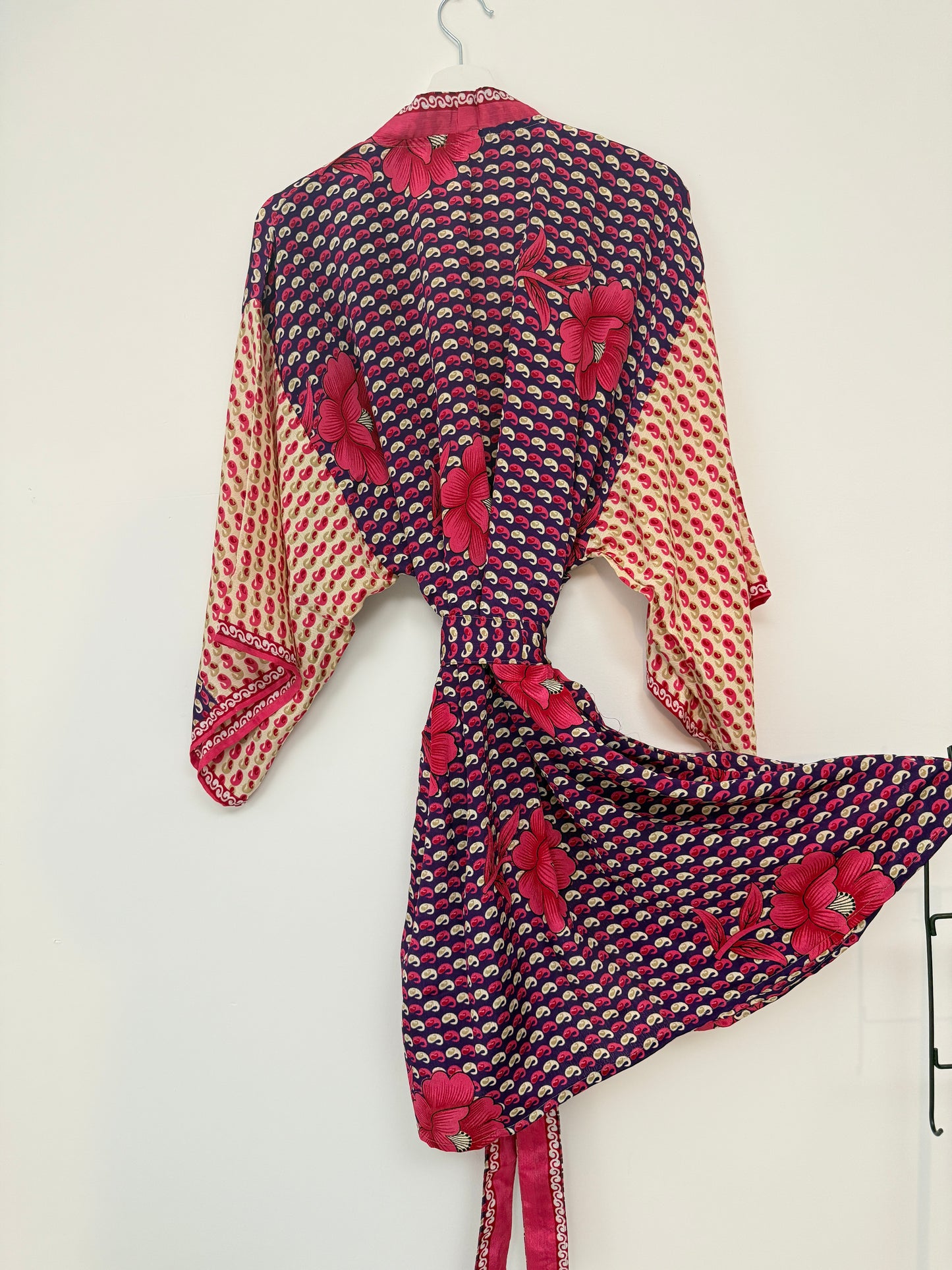 Vintage Saree Silk Kimono / Duster - Short