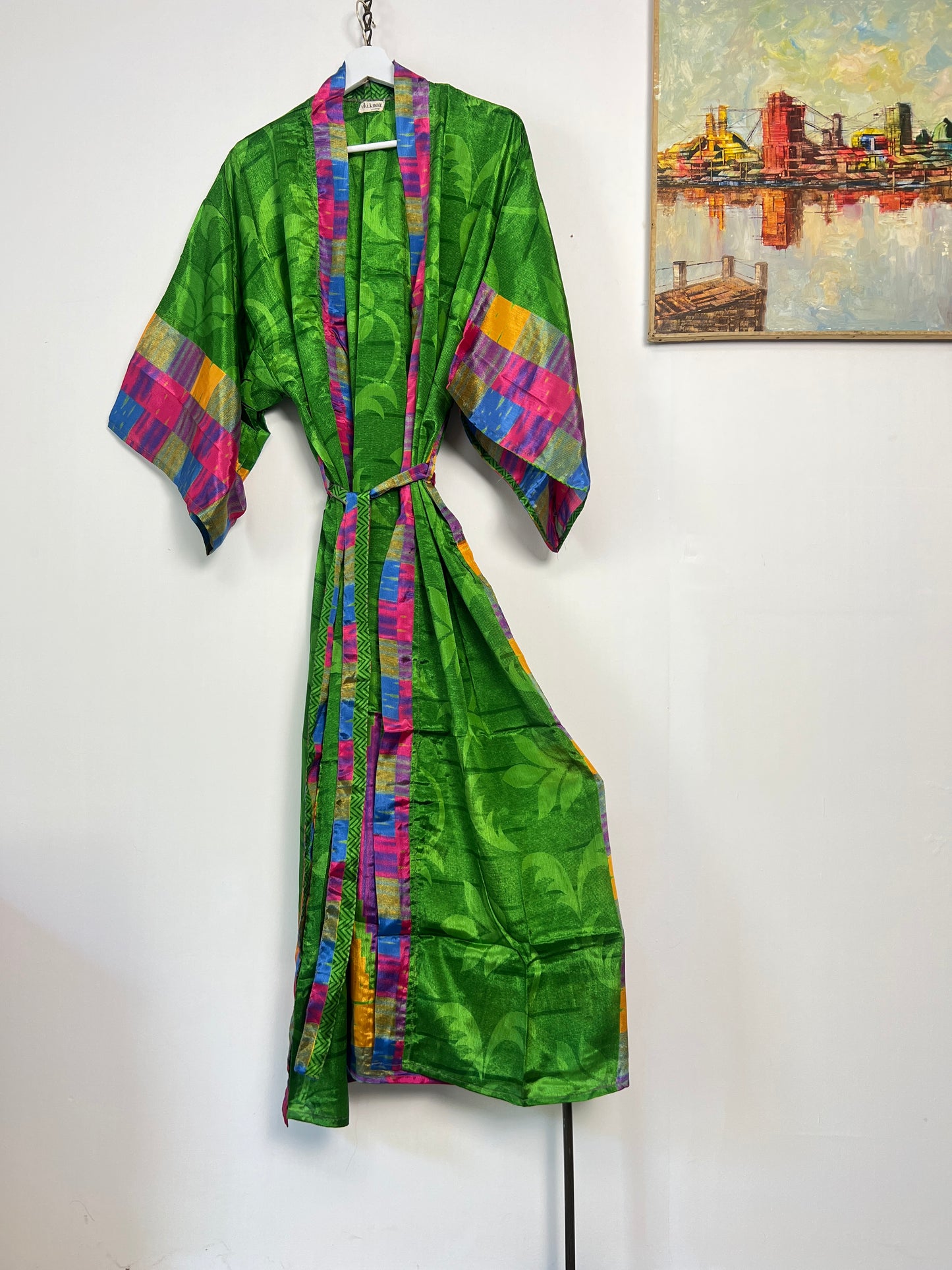 Vintage Saree Silk Kimono / Duster - Long