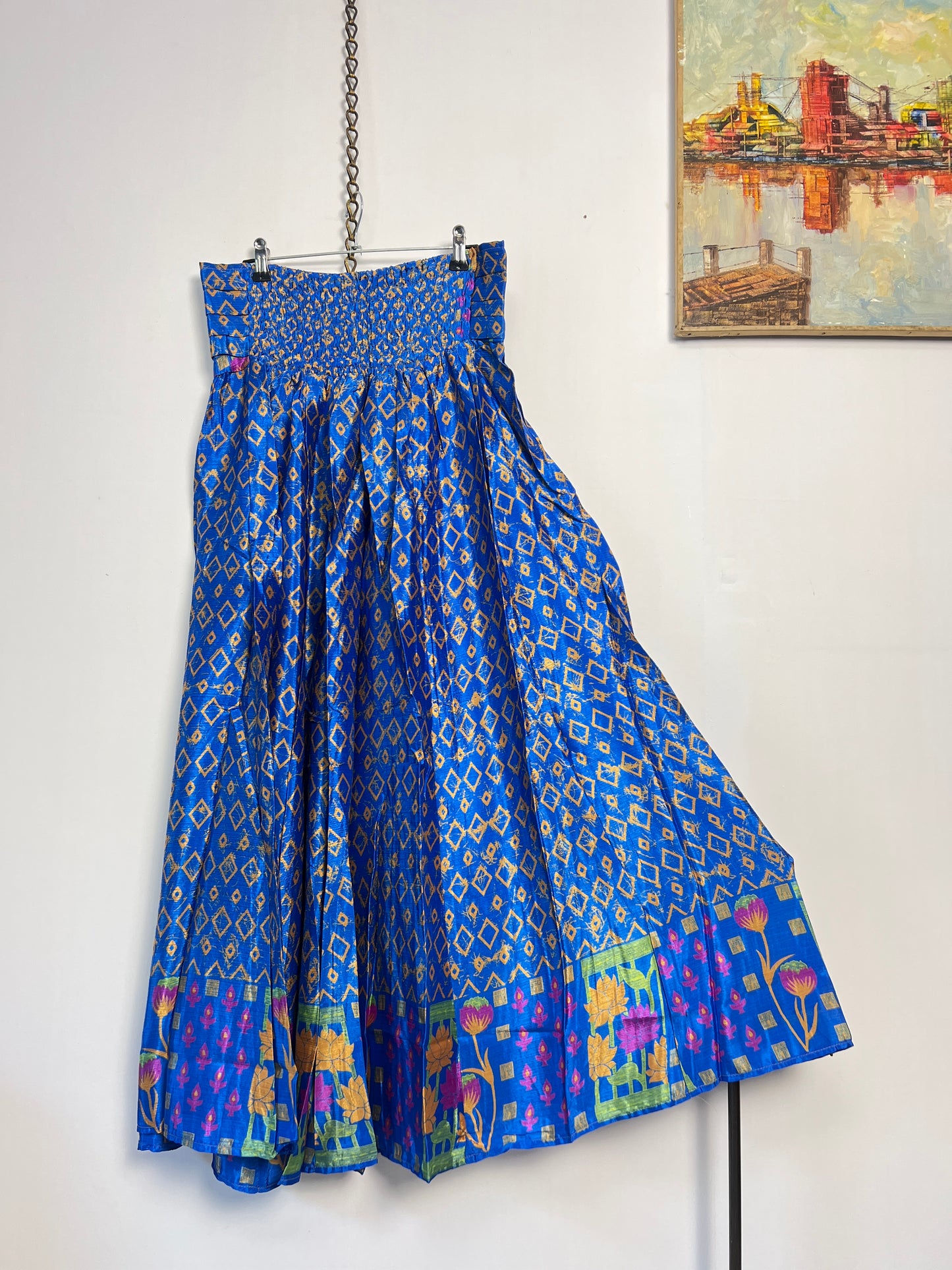 Vintage Saree Silk Pleated Skirt