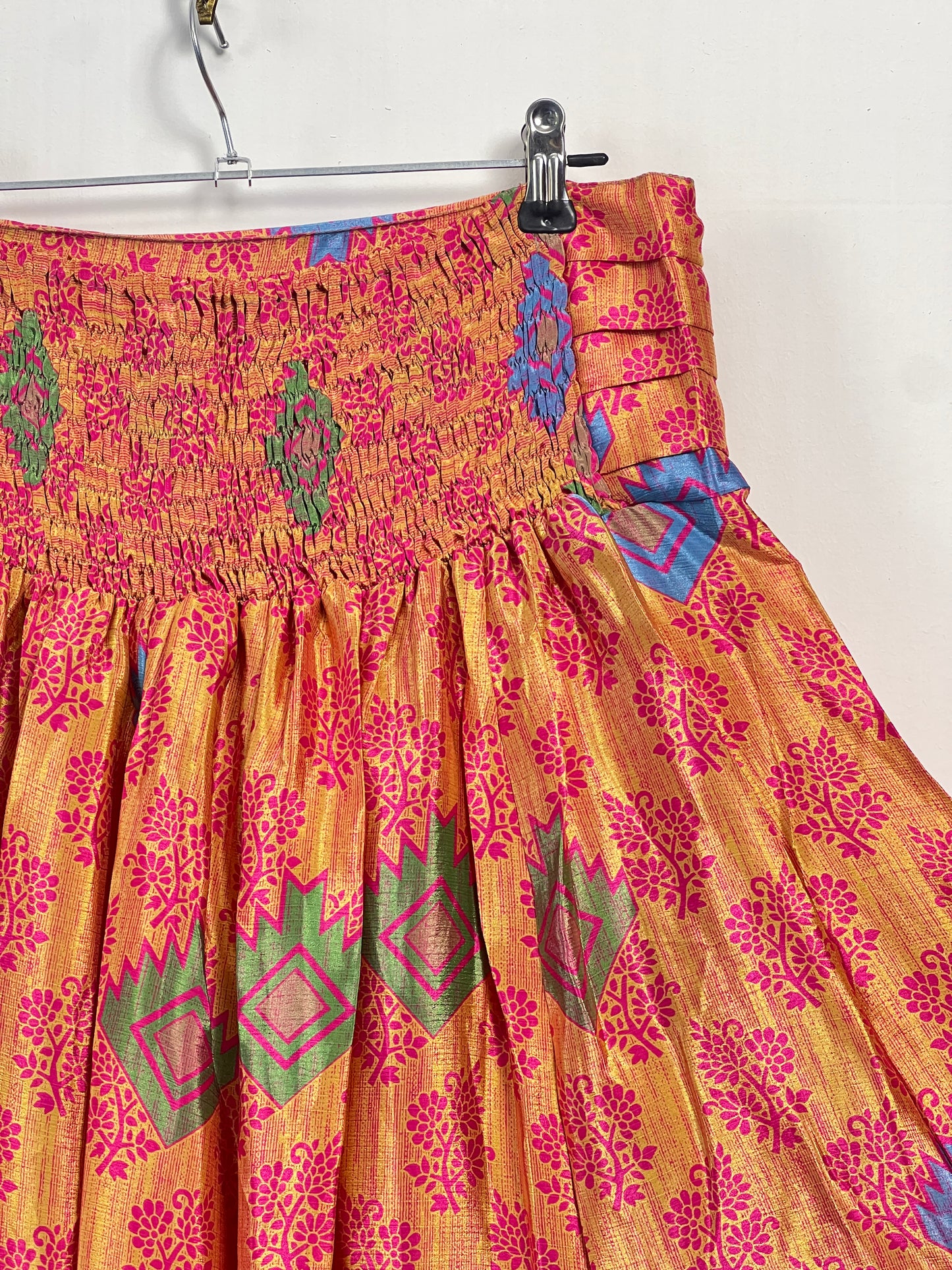 Vintage Saree Silk Pleated Skirt