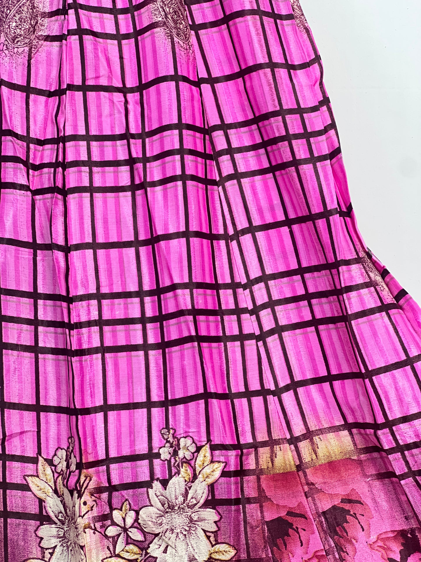 Vintage Saree Silk Pleated Skirt