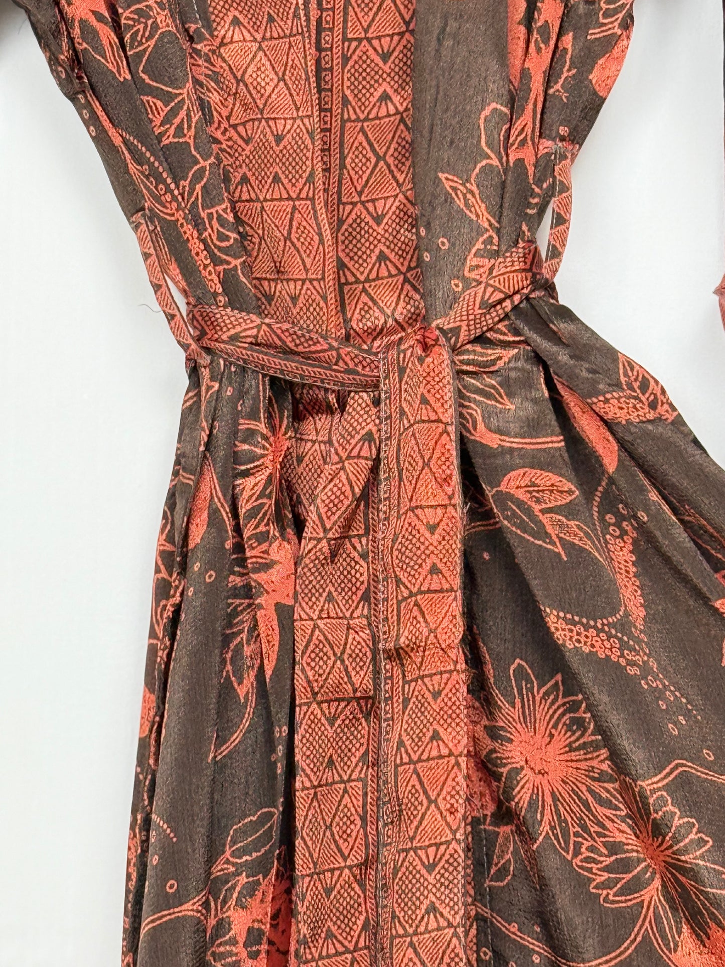 Vintage Saree Silk Kimono / Duster - Long